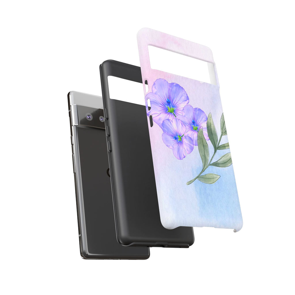 Coque de téléphone aquarelle florale – Bouquet de pétunias violets