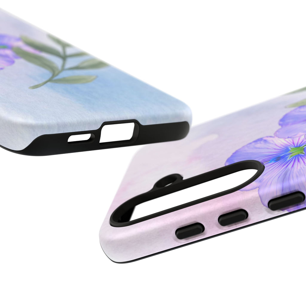 Coque de téléphone aquarelle florale – Bouquet de pétunias violets