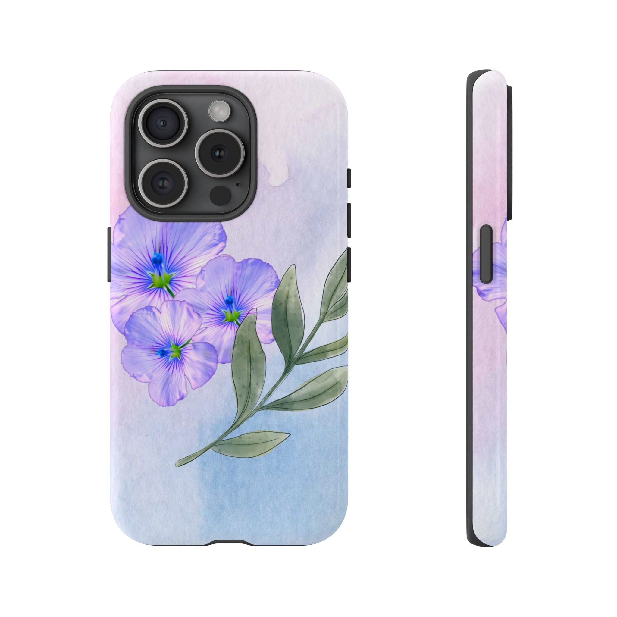 Coque de téléphone aquarelle florale – Bouquet de pétunias violets