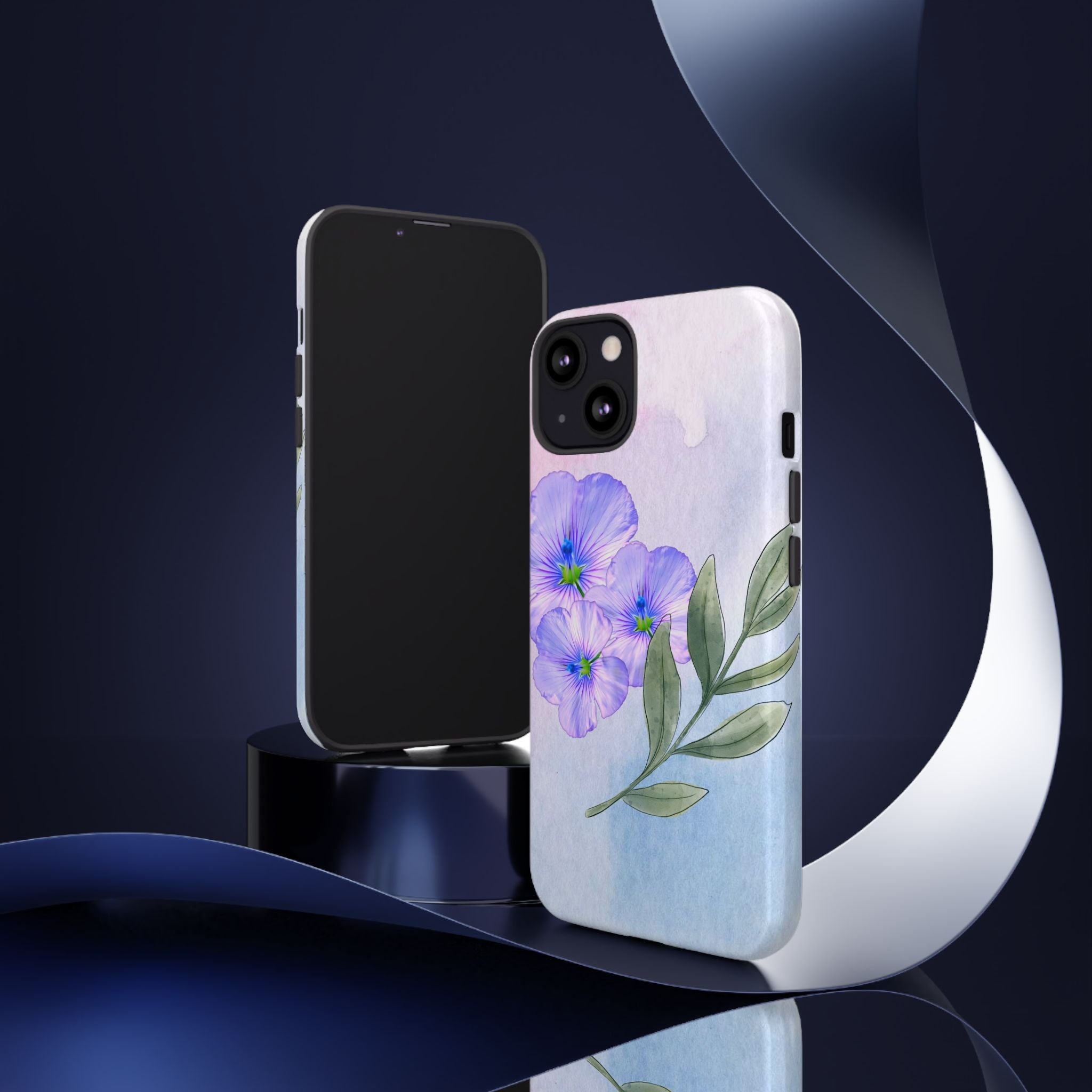 Coque de téléphone aquarelle florale – Bouquet de pétunias violets