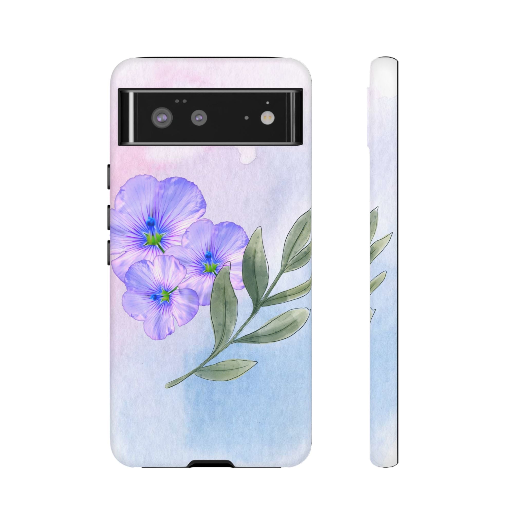 Coque de téléphone aquarelle florale – Bouquet de pétunias violets