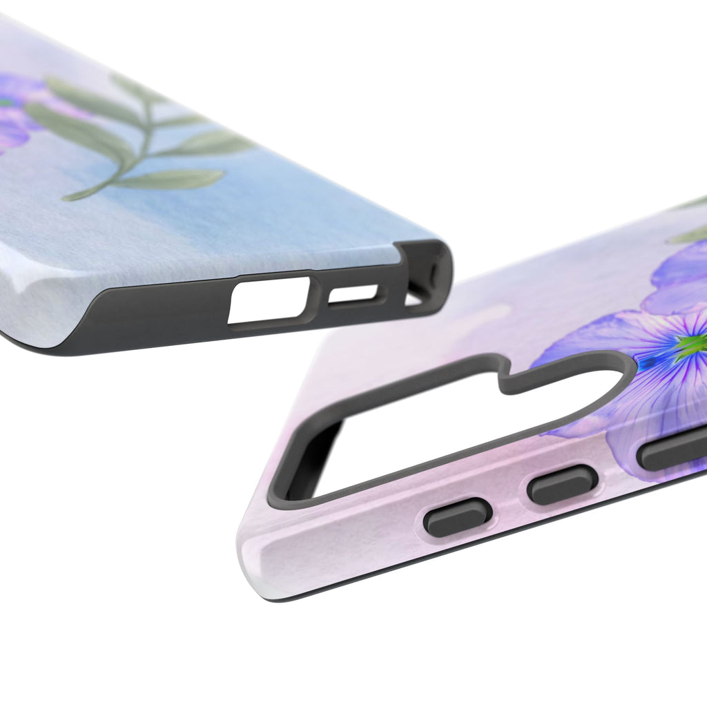 Coque de téléphone aquarelle florale – Bouquet de pétunias violets
