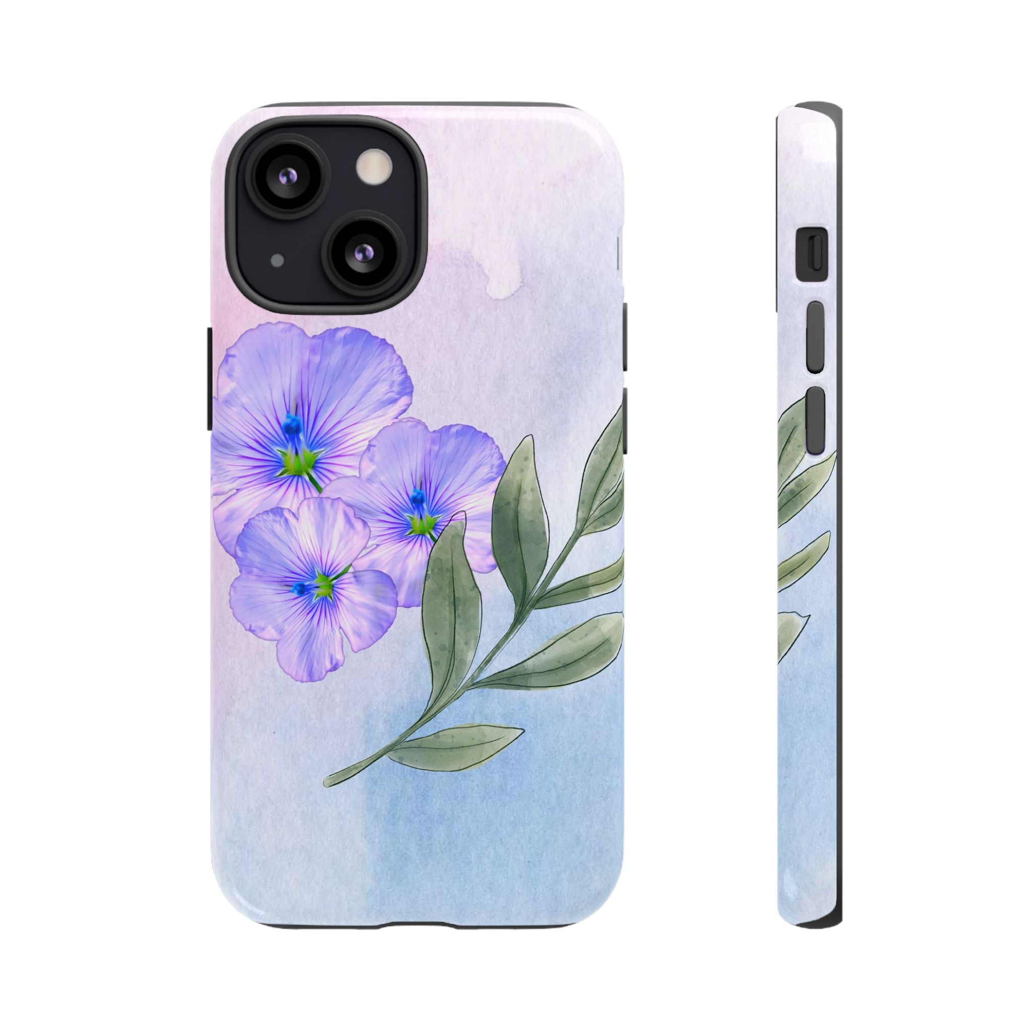 Coque de téléphone aquarelle florale – Bouquet de pétunias violets