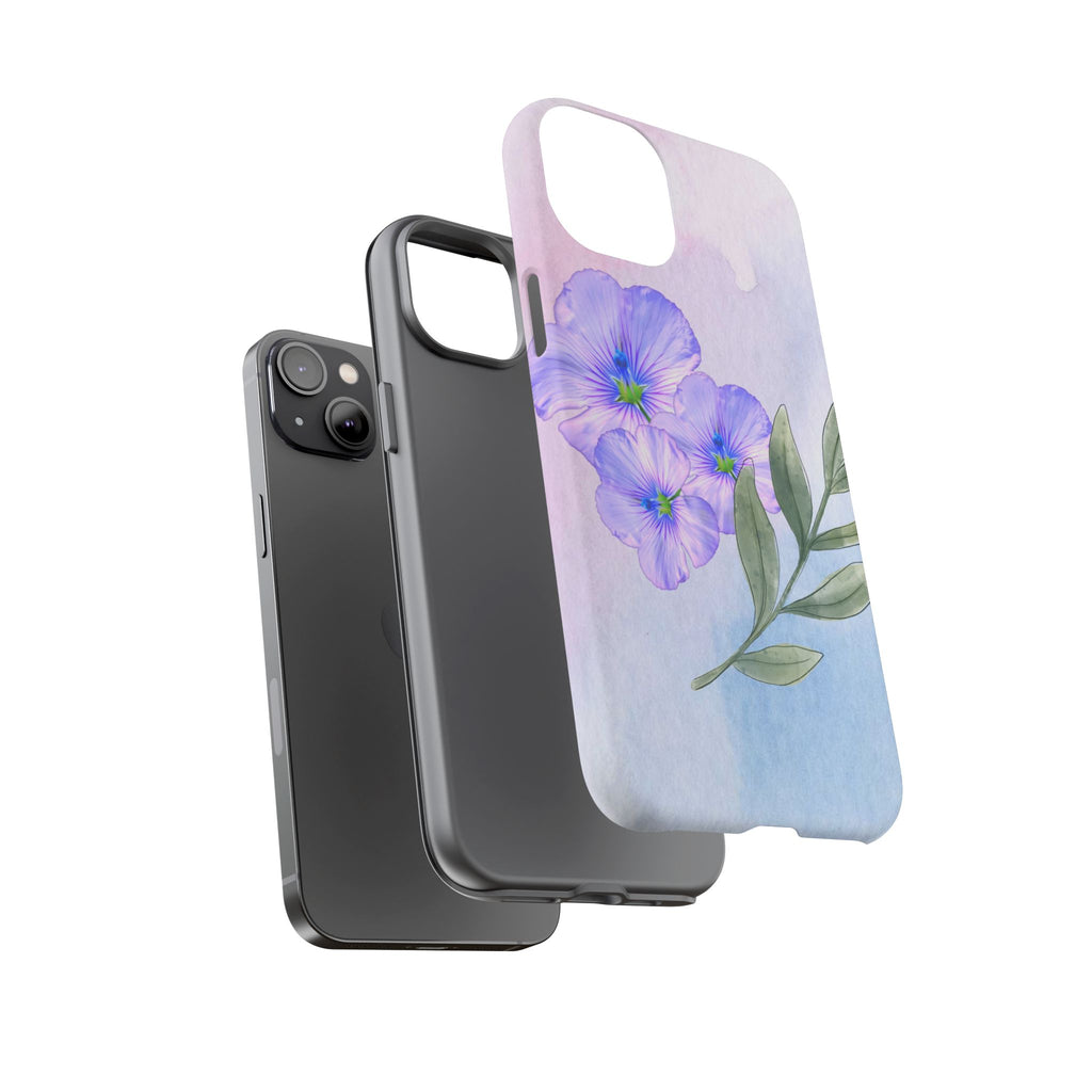 Coque de téléphone aquarelle florale – Bouquet de pétunias violets