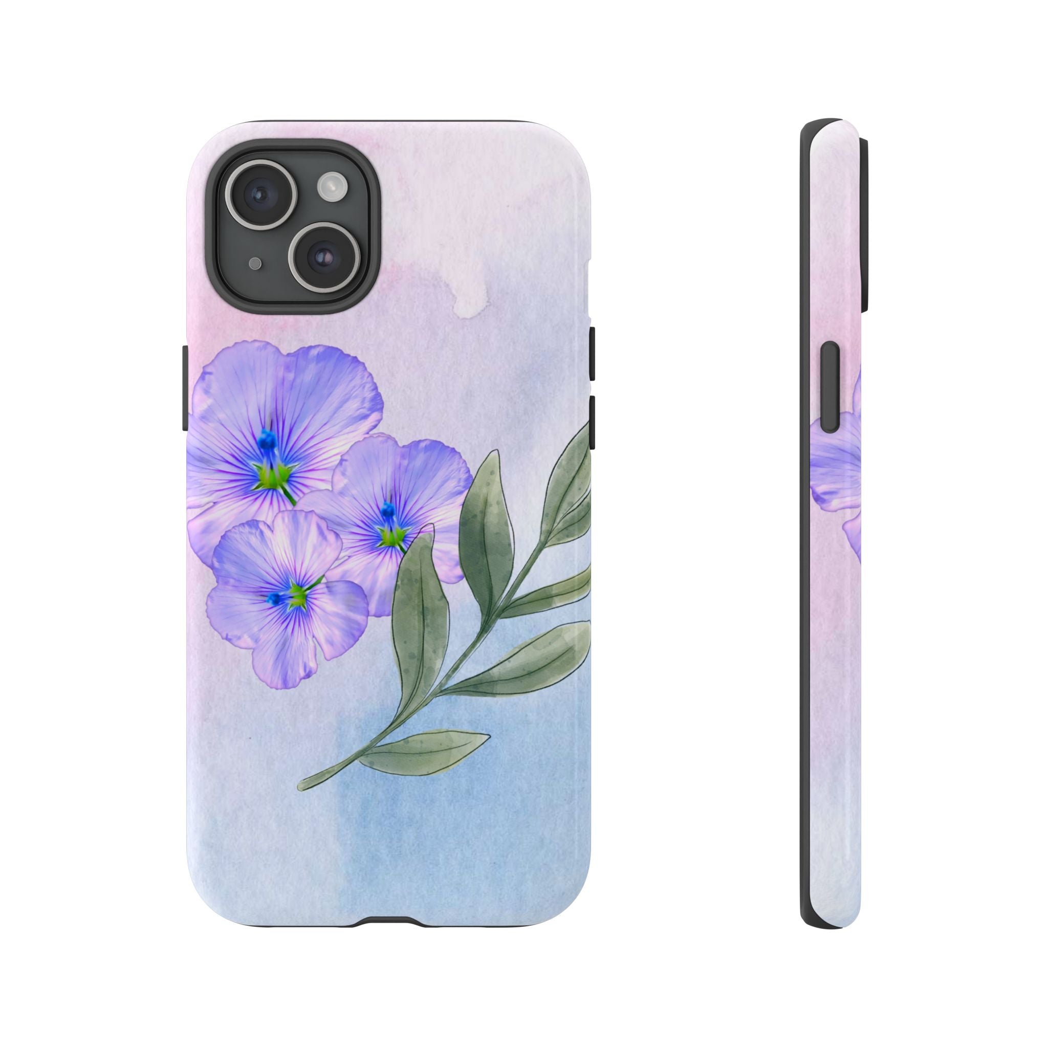 Coque de téléphone aquarelle florale – Bouquet de pétunias violets