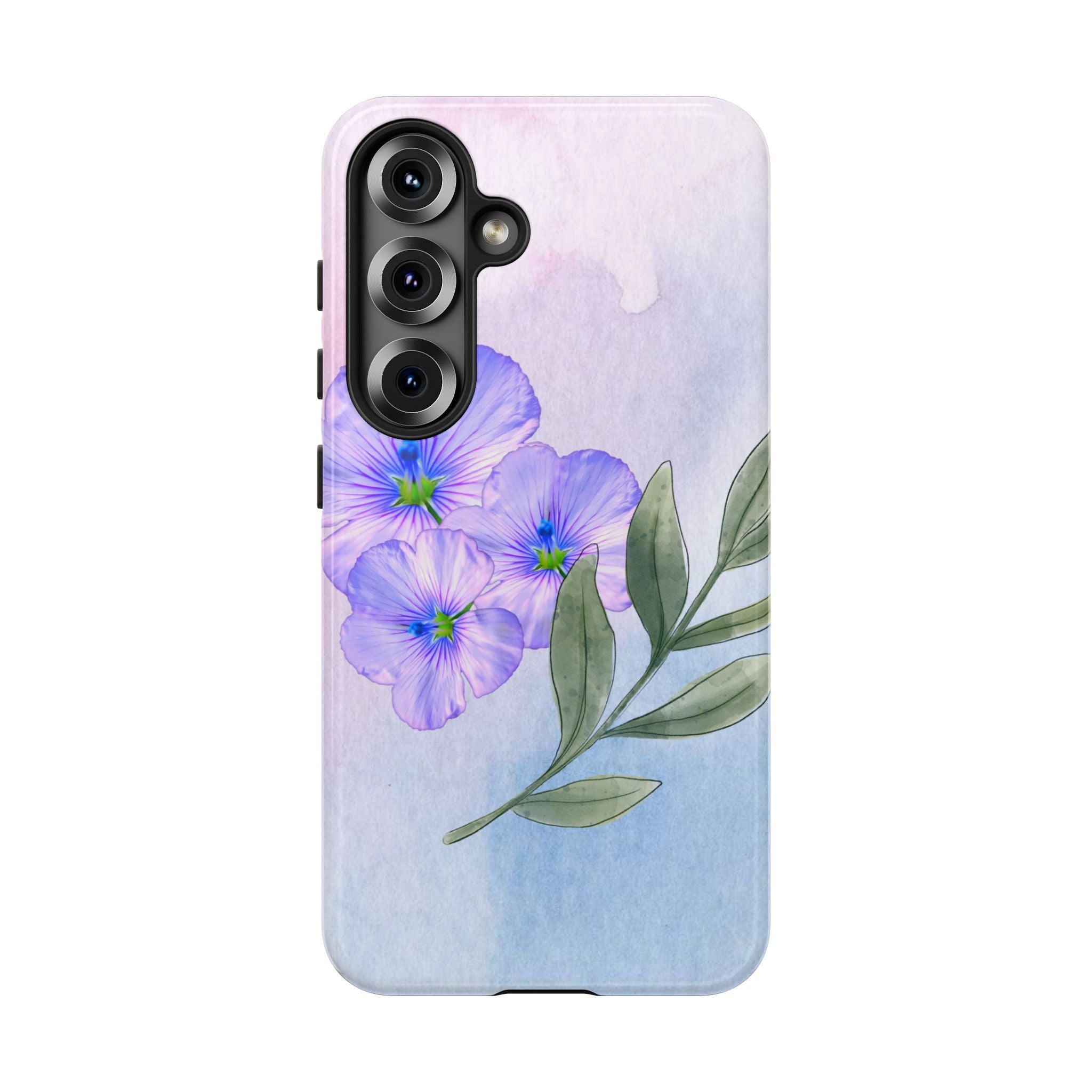 Coque de téléphone aquarelle florale – Bouquet de pétunias violets