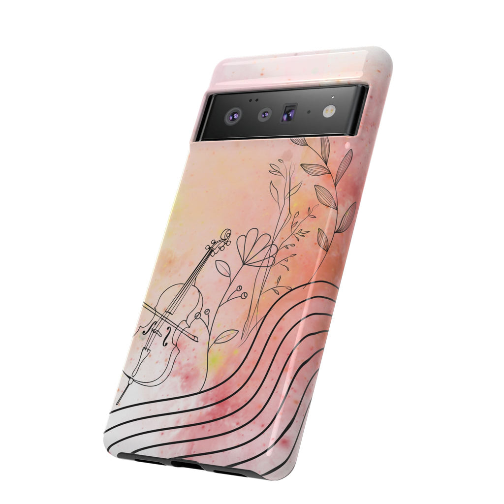 Étui Robuste Pour Violon Floral — Coque de Téléphone Musique Aquarelle