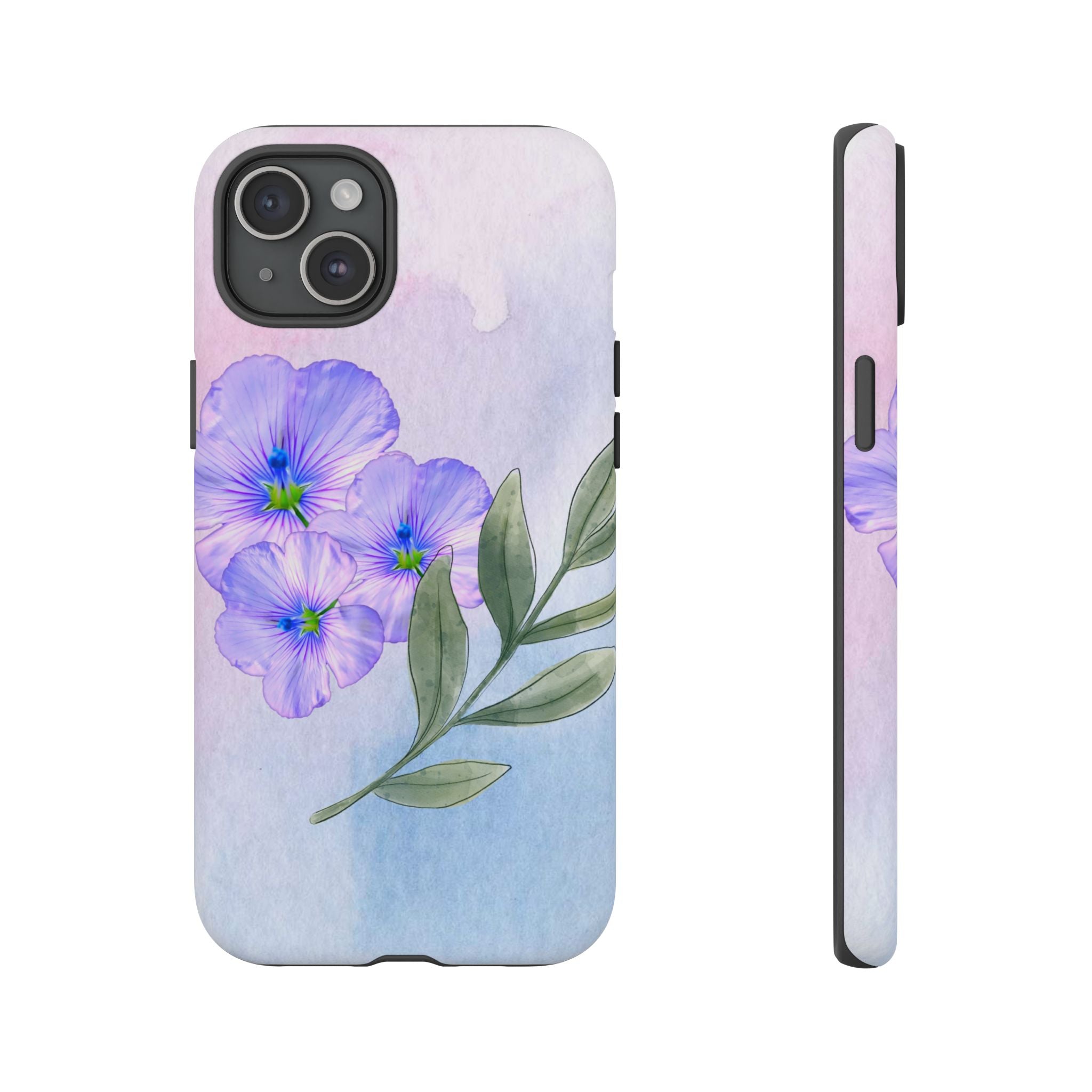 Coque de téléphone aquarelle florale – Bouquet de pétunias violets