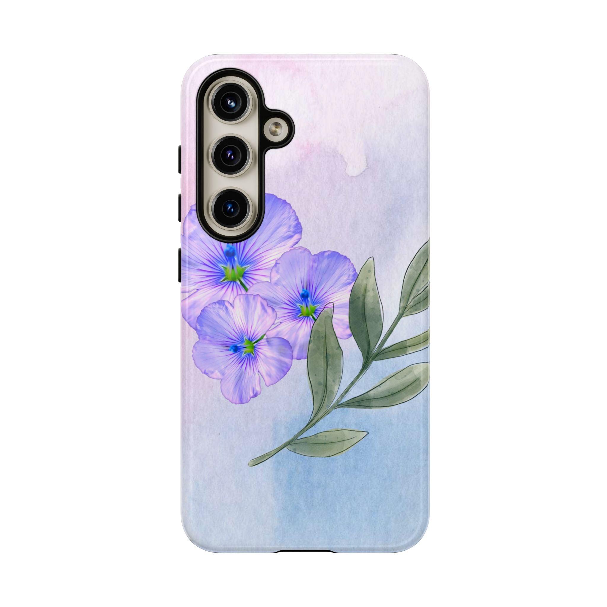 Coque de téléphone aquarelle florale – Bouquet de pétunias violets