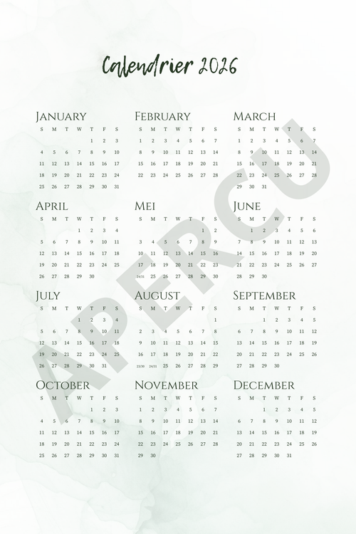 Agenda 12 mois – Précommande avec 6 pages PDF