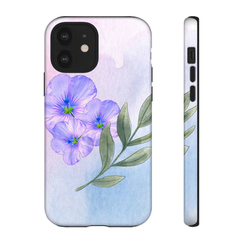 Coque de téléphone aquarelle florale – Bouquet de pétunias violets