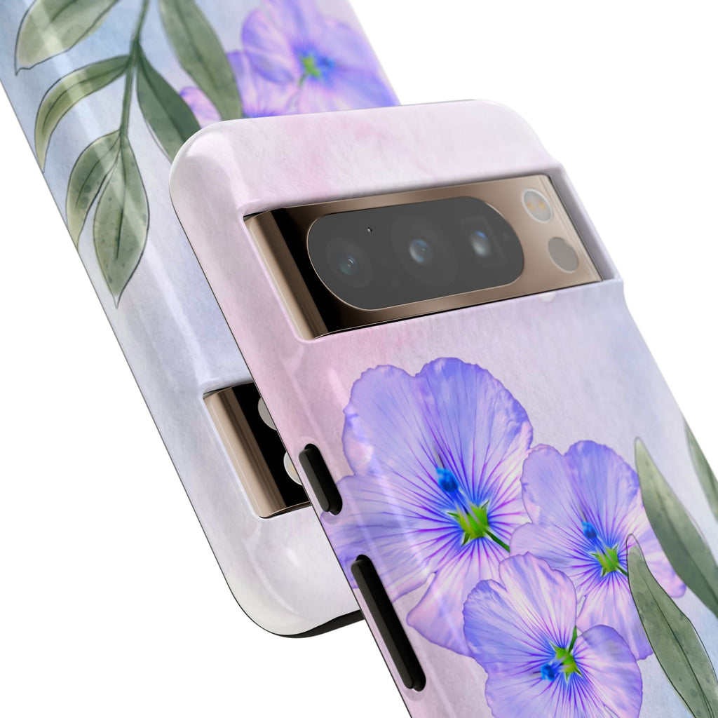 Coque de téléphone aquarelle florale – Bouquet de pétunias violets