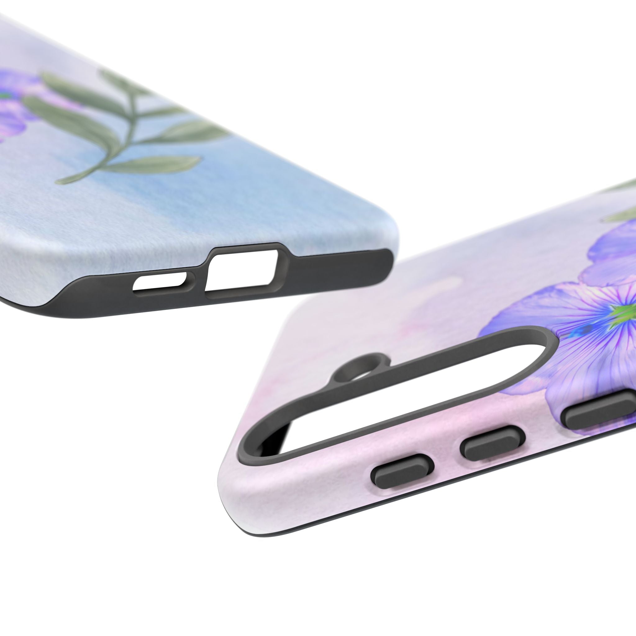 Coque de téléphone aquarelle florale – Bouquet de pétunias violets