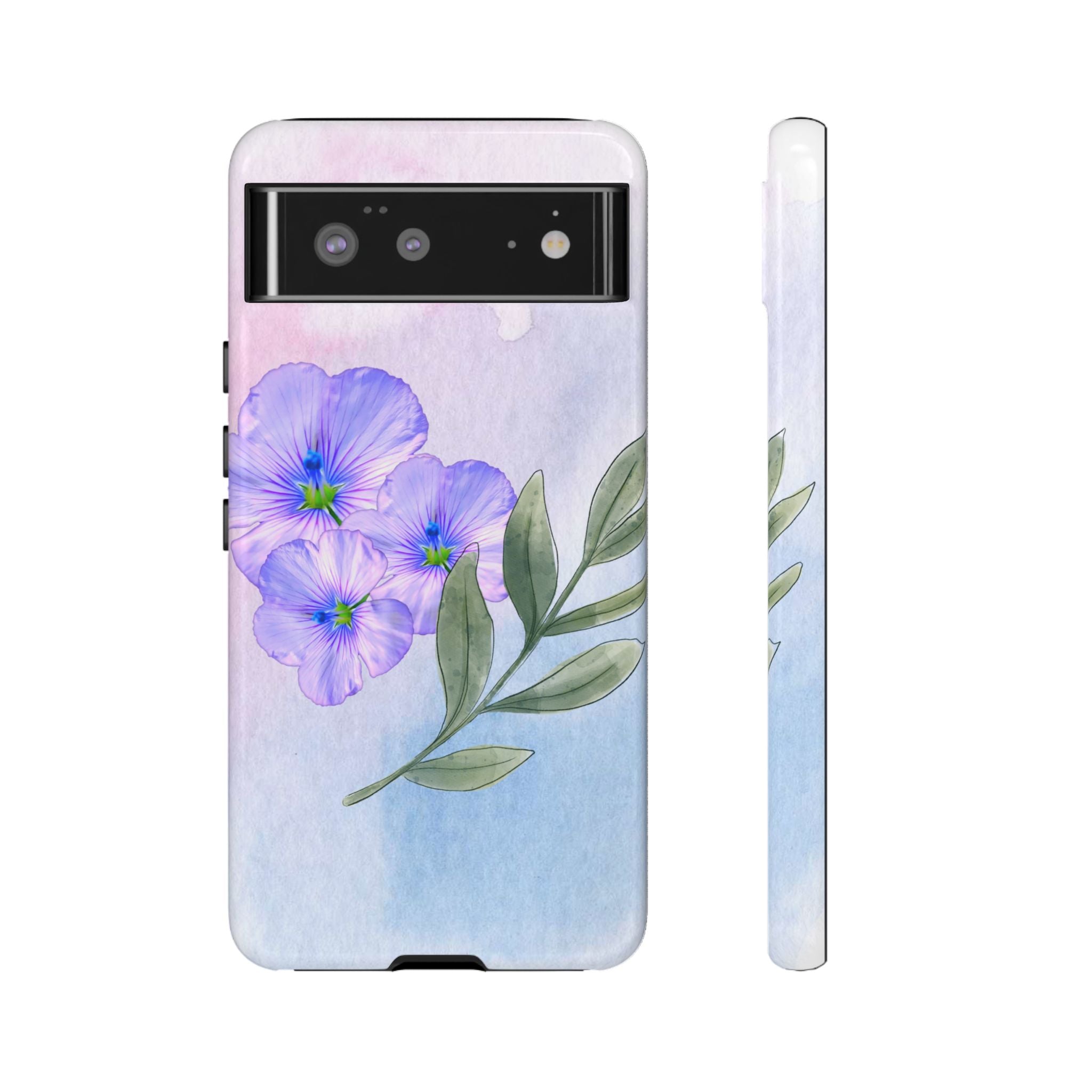 Coque de téléphone aquarelle florale – Bouquet de pétunias violets