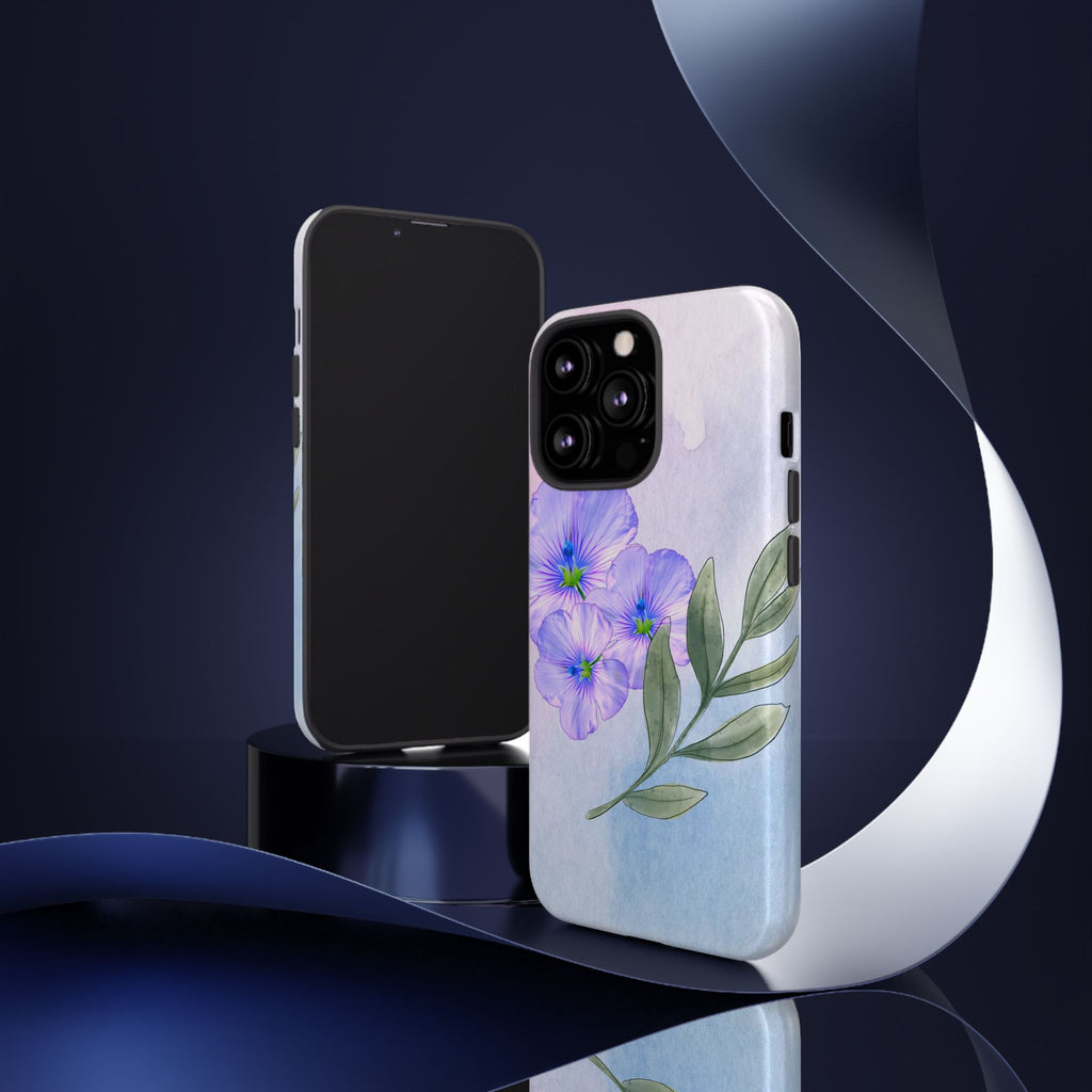 Coque de téléphone aquarelle florale – Bouquet de pétunias violets