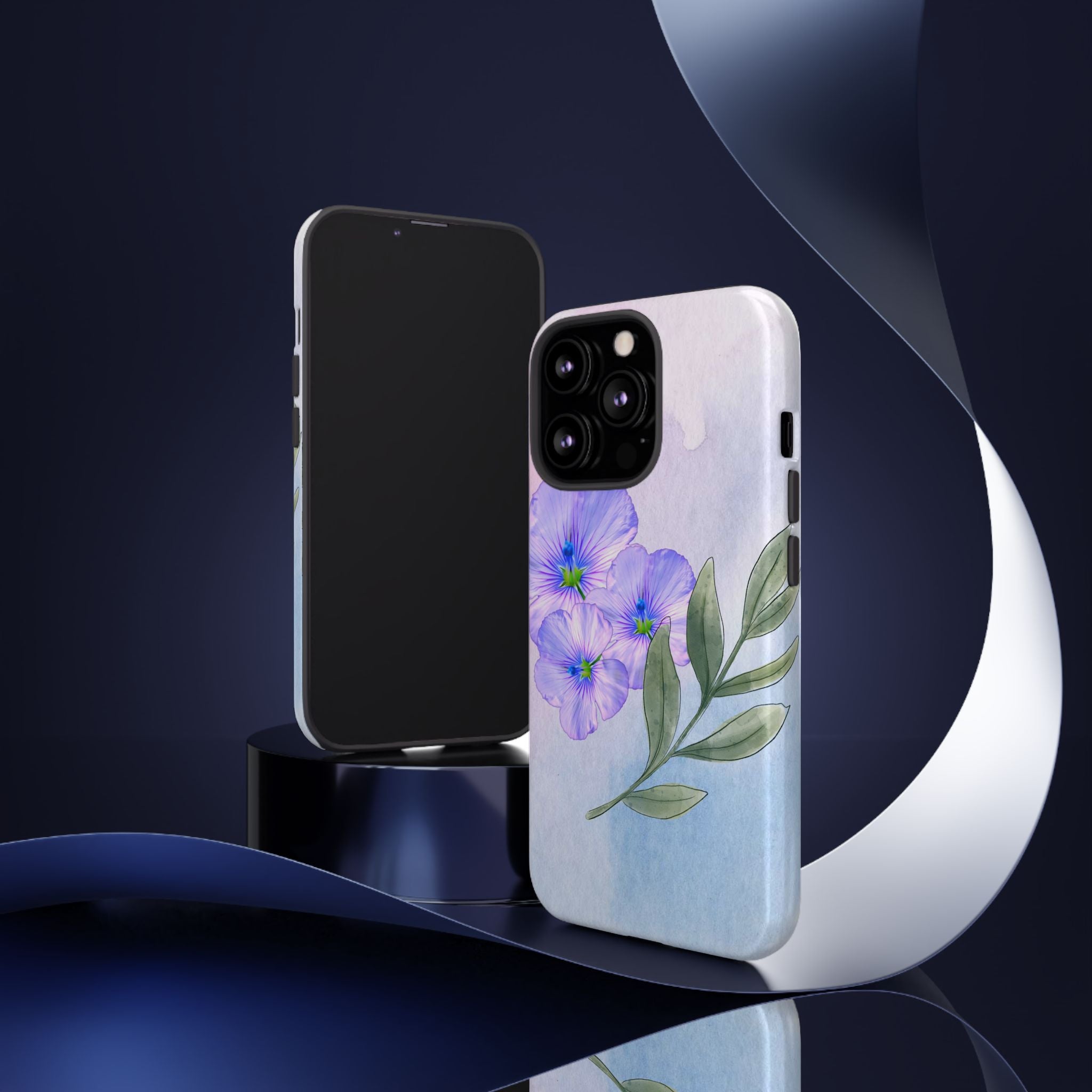 Coque de téléphone aquarelle florale – Bouquet de pétunias violets