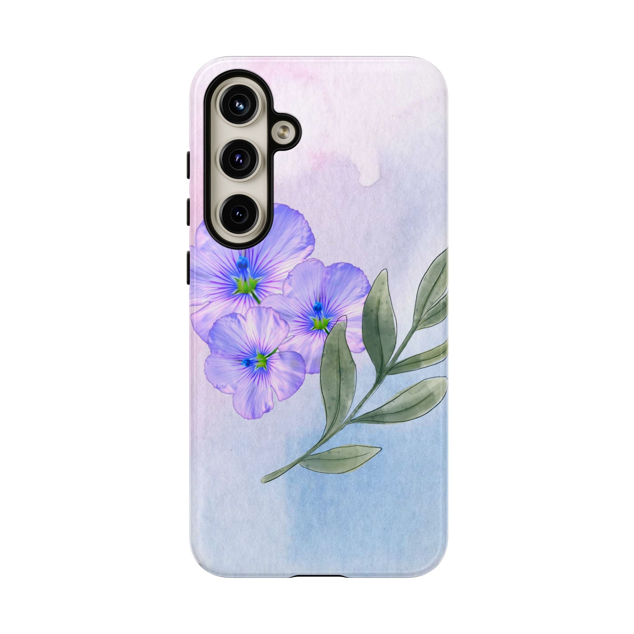 Coque de téléphone aquarelle florale – Bouquet de pétunias violets
