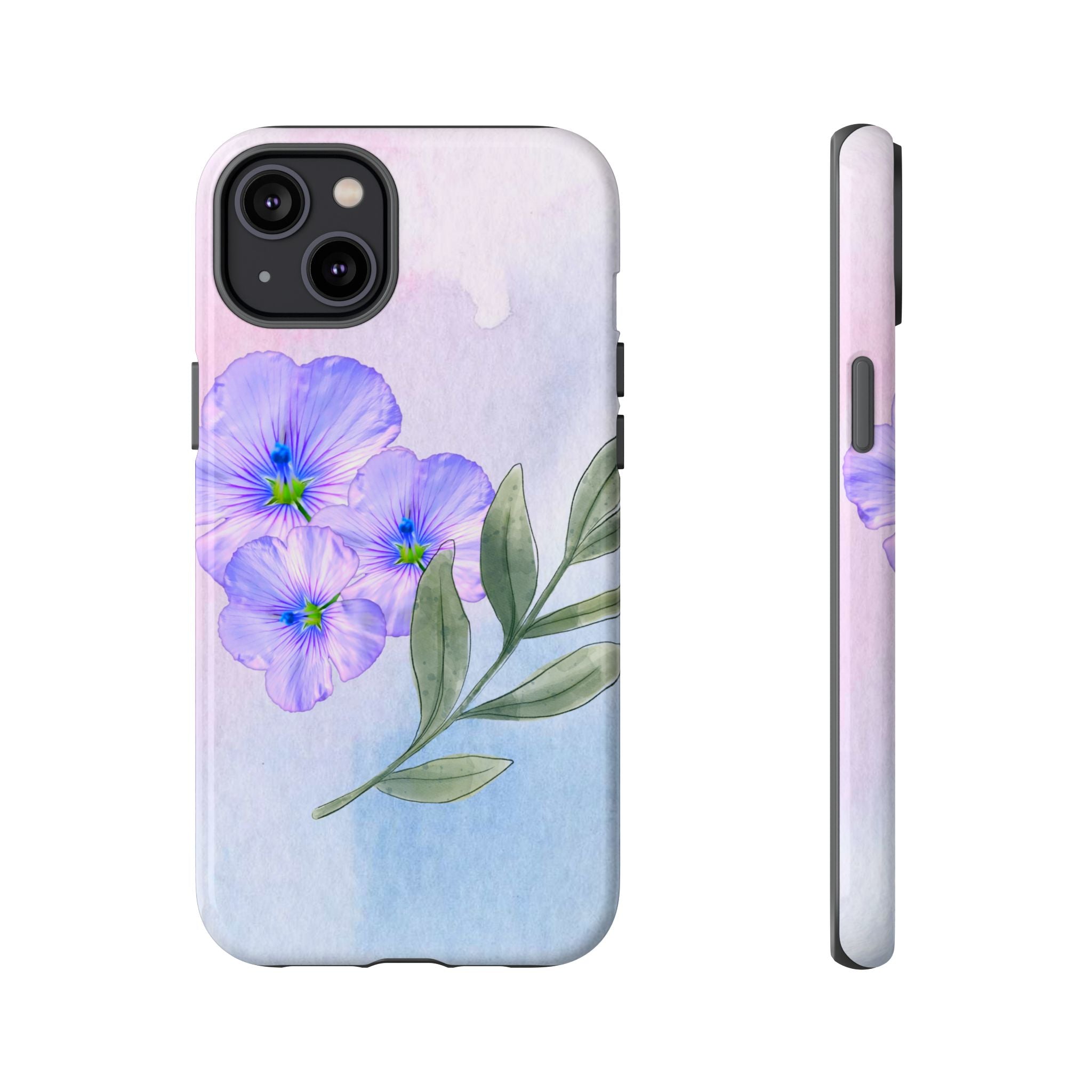 Coque de téléphone aquarelle florale – Bouquet de pétunias violets