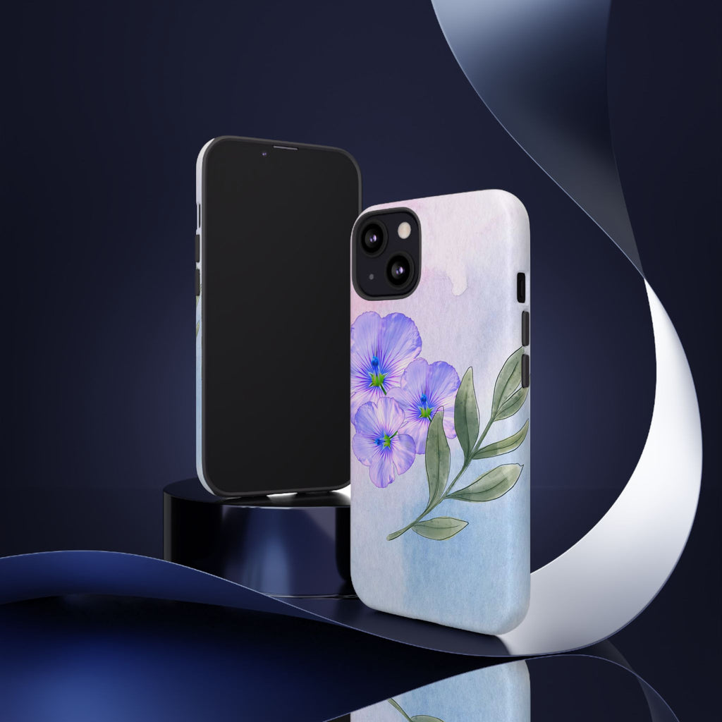 Coque de téléphone aquarelle florale – Bouquet de pétunias violets