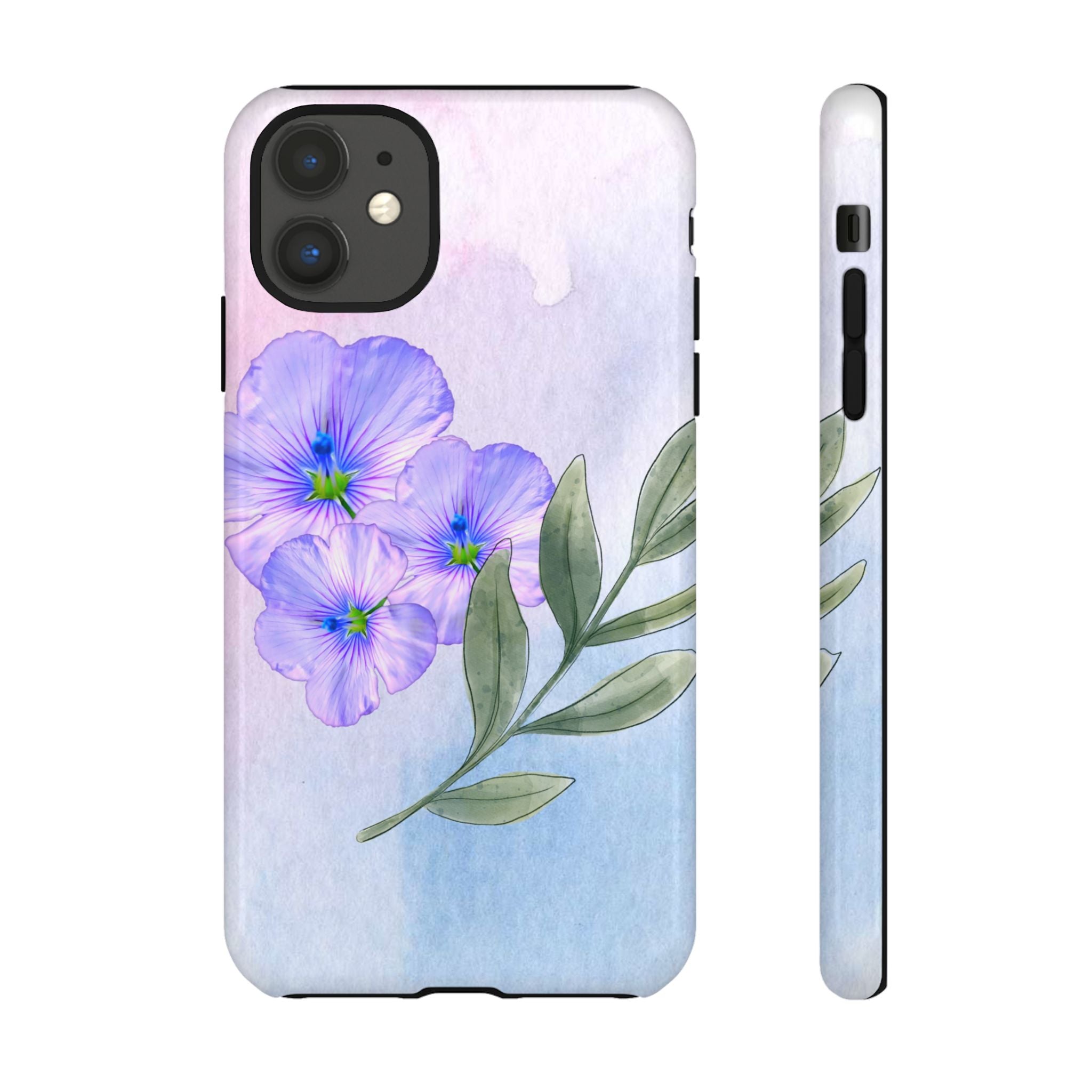 Coque de téléphone aquarelle florale – Bouquet de pétunias violets