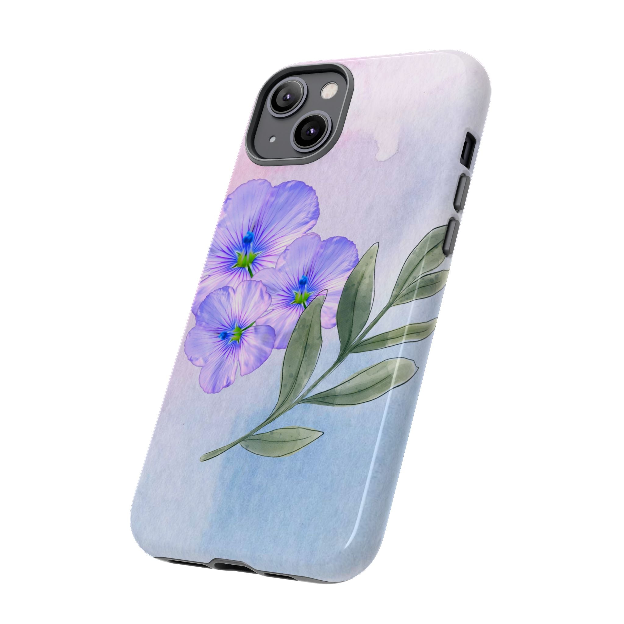 Coque de téléphone aquarelle florale – Bouquet de pétunias violets
