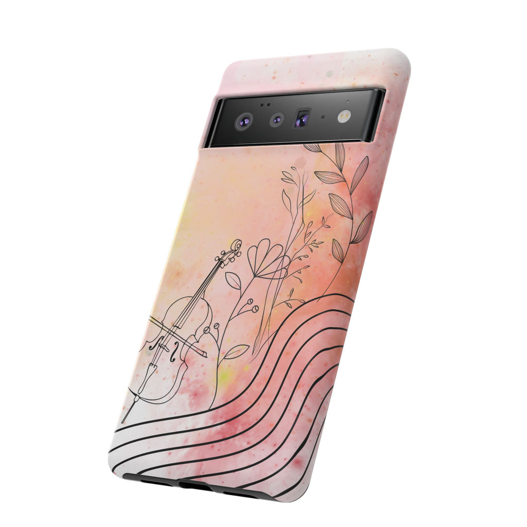 Étui Robuste Pour Violon Floral — Coque de Téléphone Musique Aquarelle