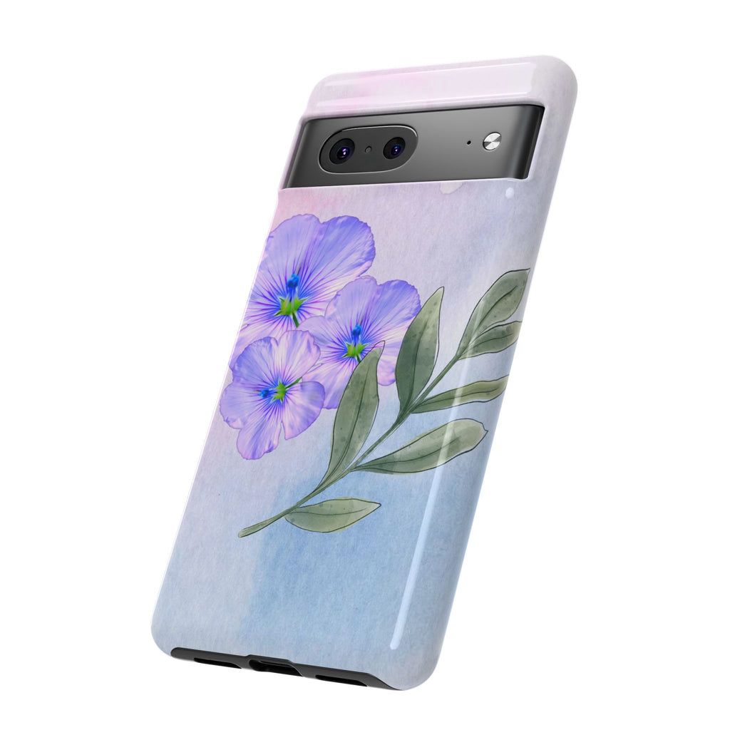 Coque de téléphone aquarelle florale – Bouquet de pétunias violets