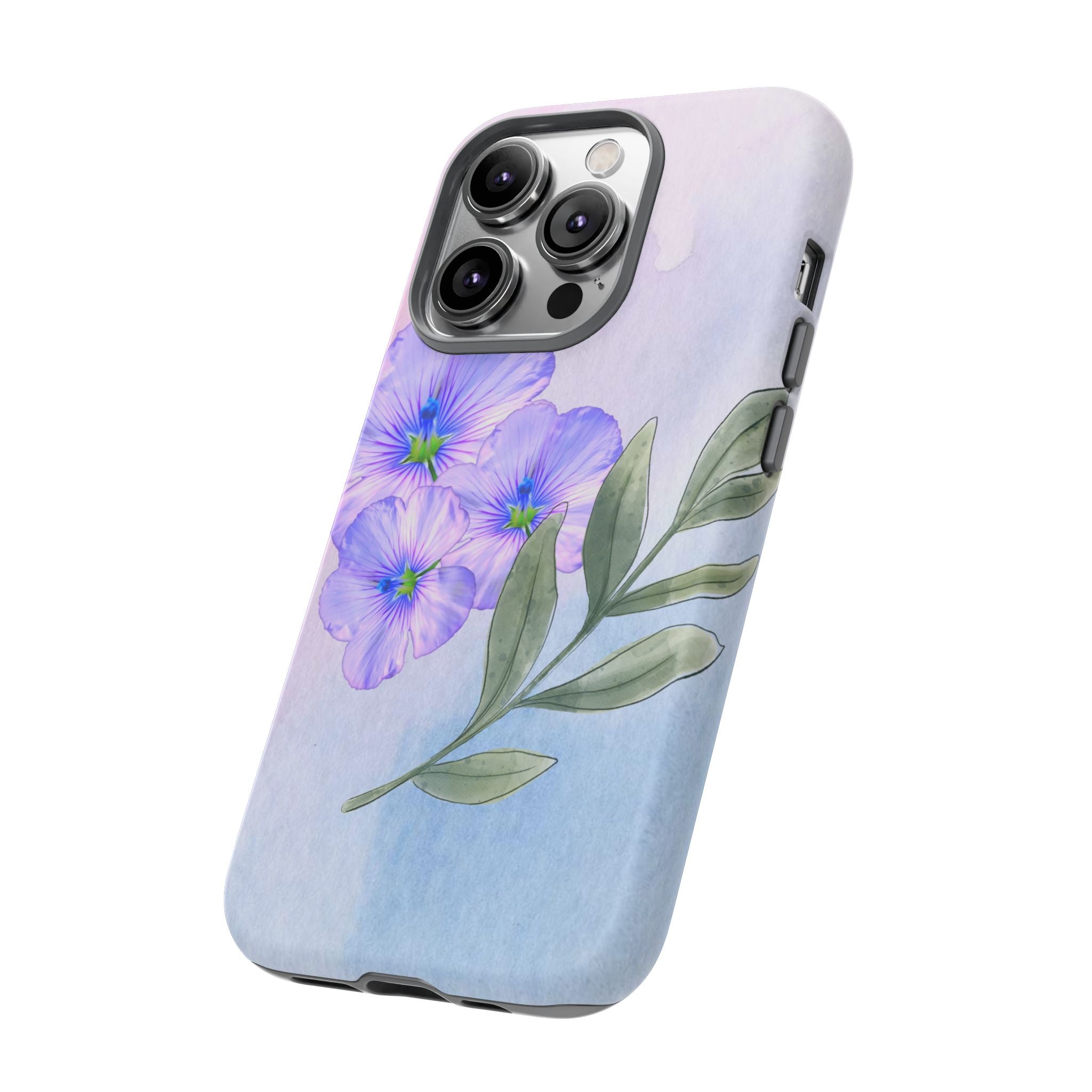 Coque de téléphone aquarelle florale – Bouquet de pétunias violets