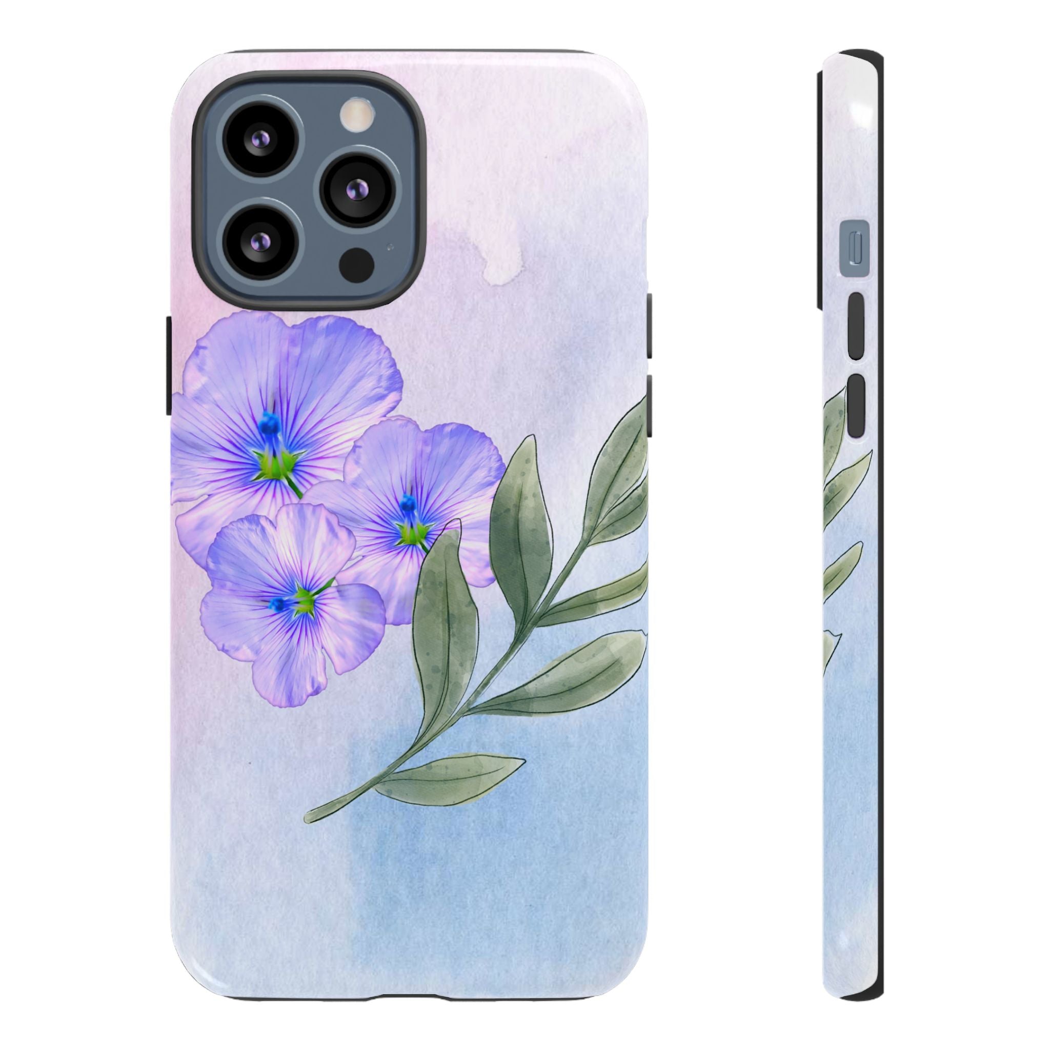 Coque de téléphone aquarelle florale – Bouquet de pétunias violets