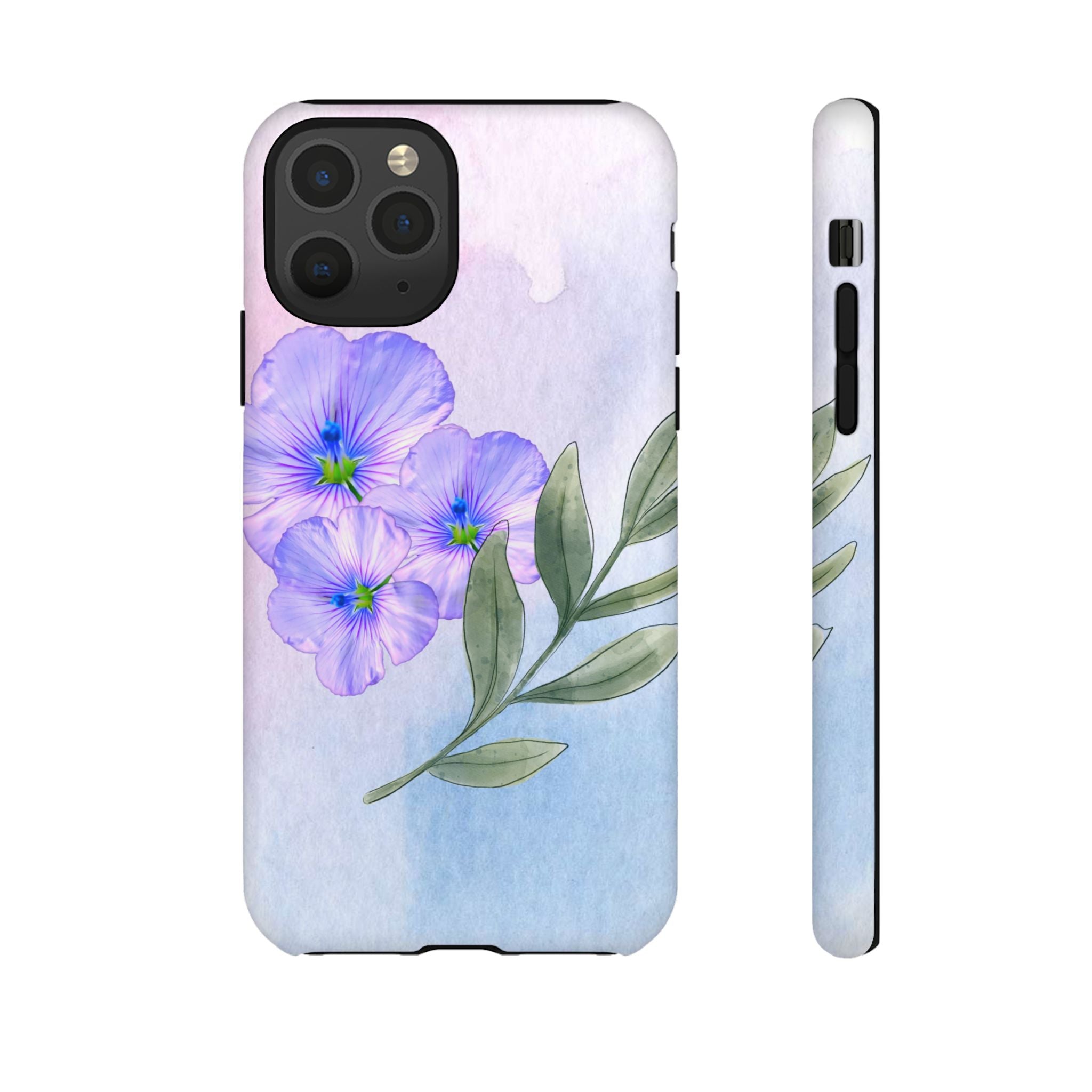 Coque de téléphone aquarelle florale – Bouquet de pétunias violets