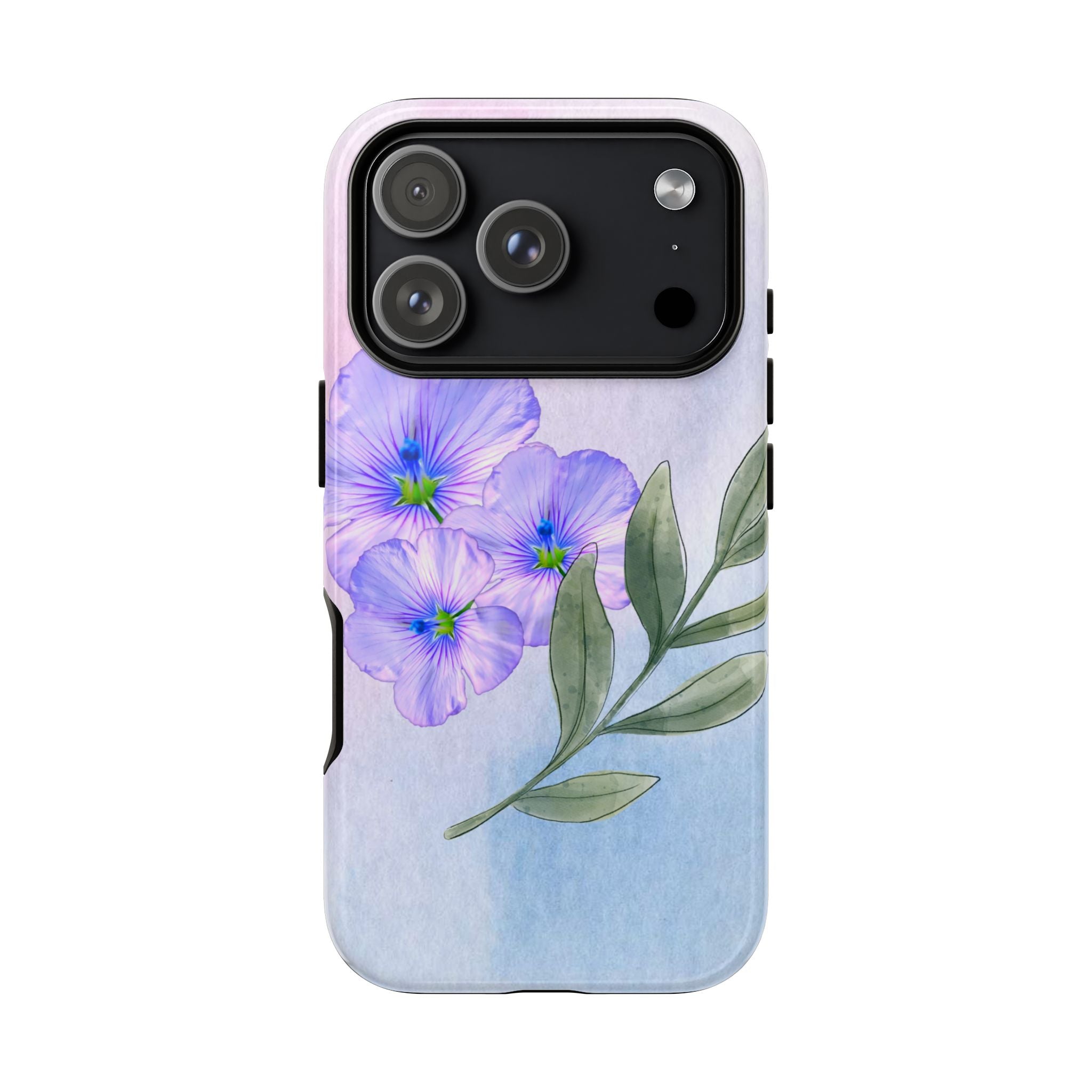Coque de téléphone aquarelle florale – Bouquet de pétunias violets