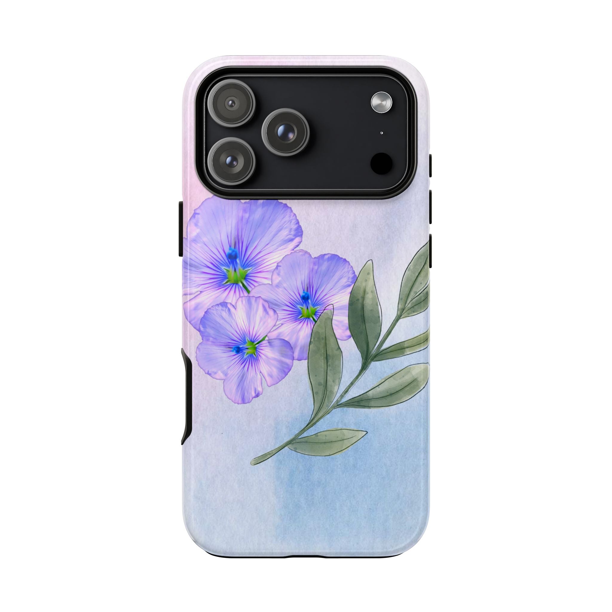 Coque de téléphone aquarelle florale – Bouquet de pétunias violets
