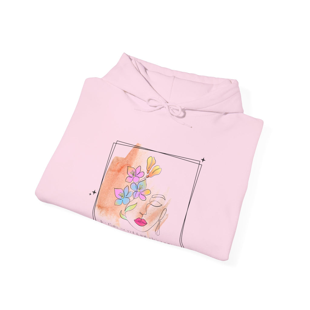 Hoodie aquarelle visage floral — Hoodie d'art abstrait féminin