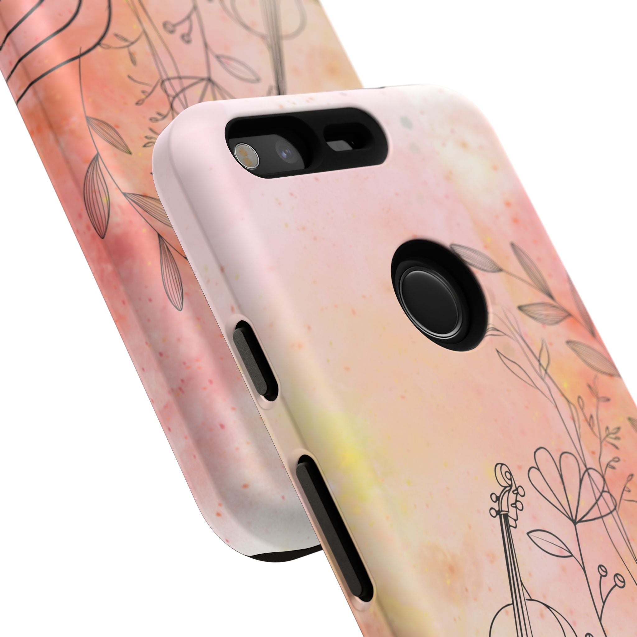 Étui Robuste Pour Violon Floral — Coque de Téléphone Musique Aquarelle