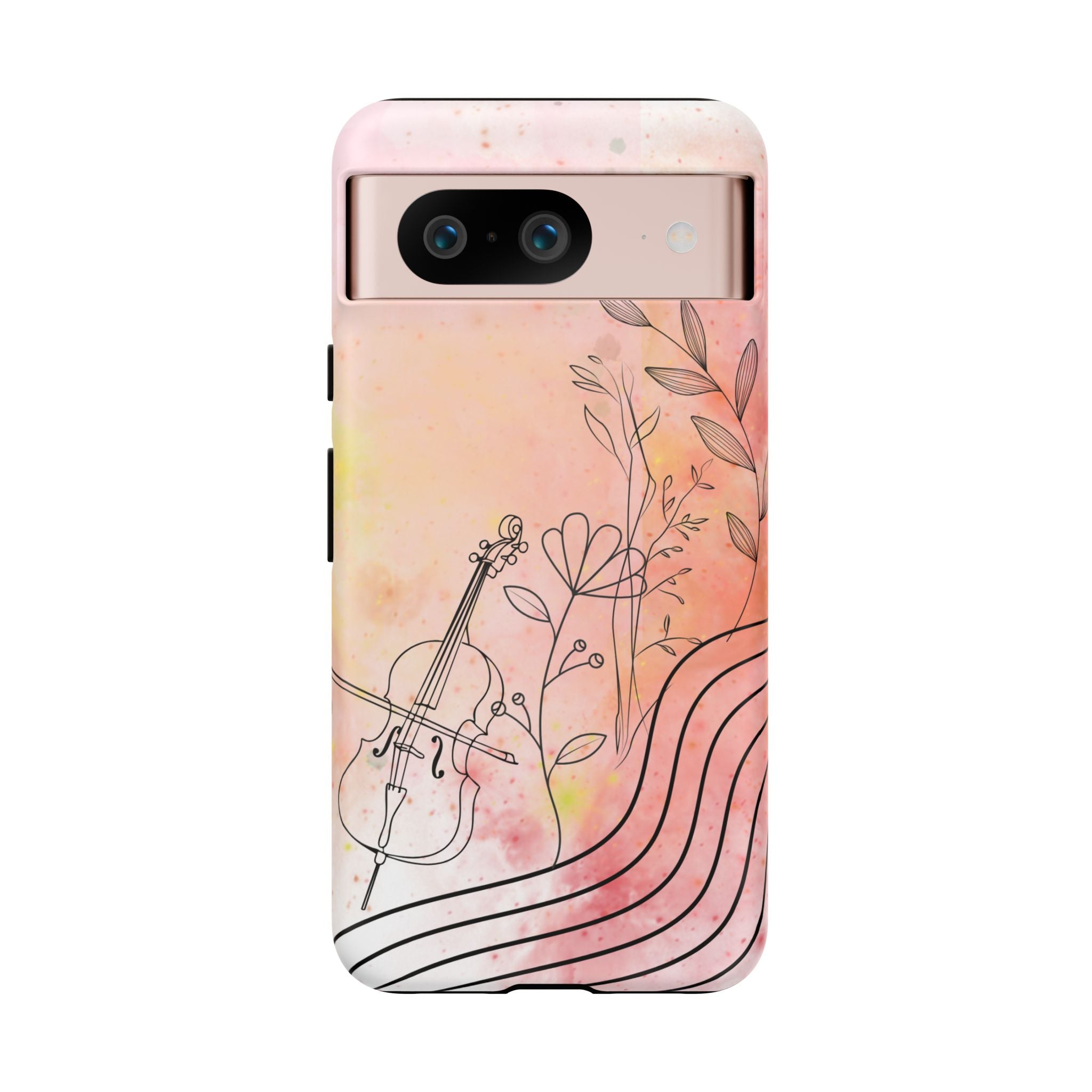 Étui Robuste Pour Violon Floral — Coque de Téléphone Musique Aquarelle