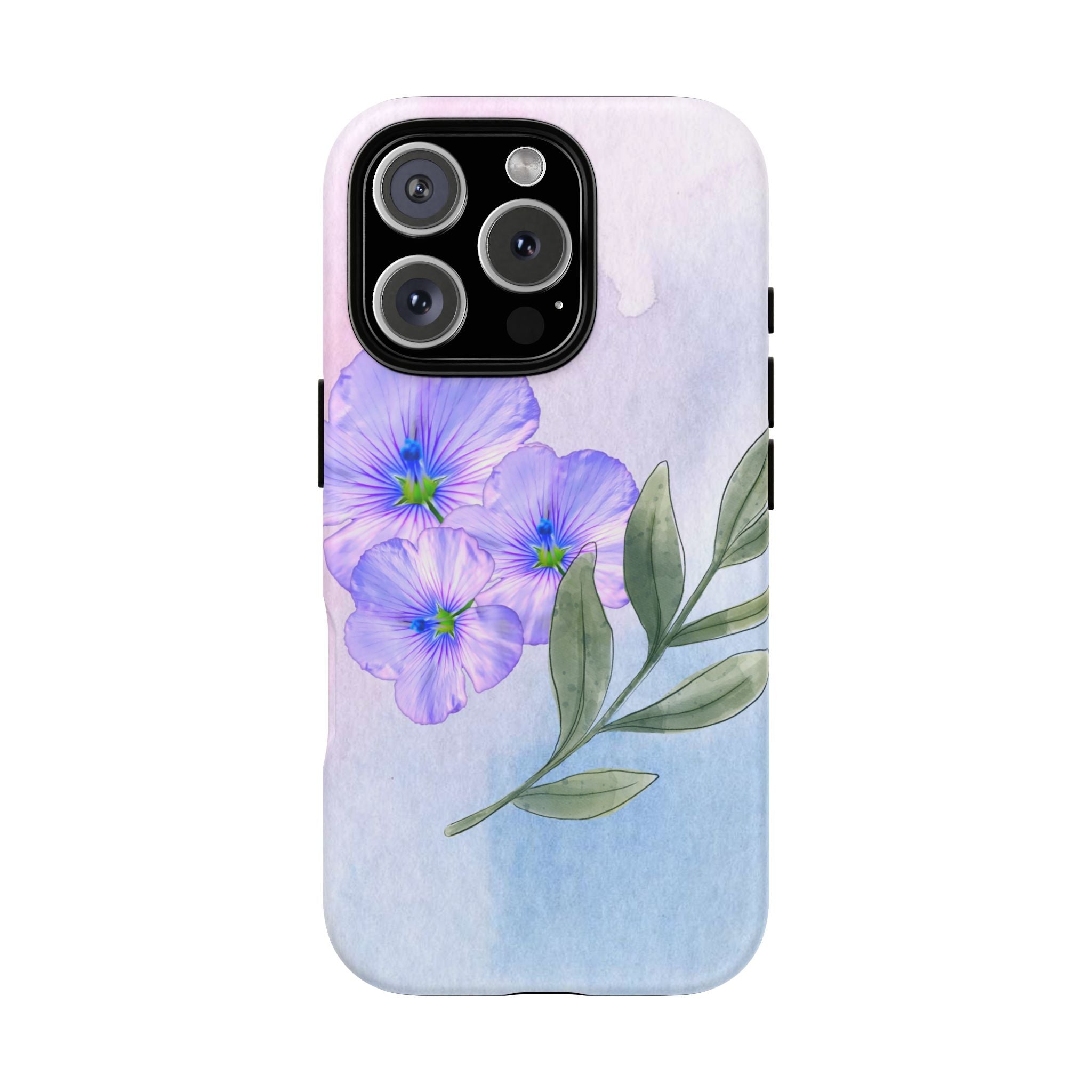 Coque de téléphone aquarelle florale – Bouquet de pétunias violets