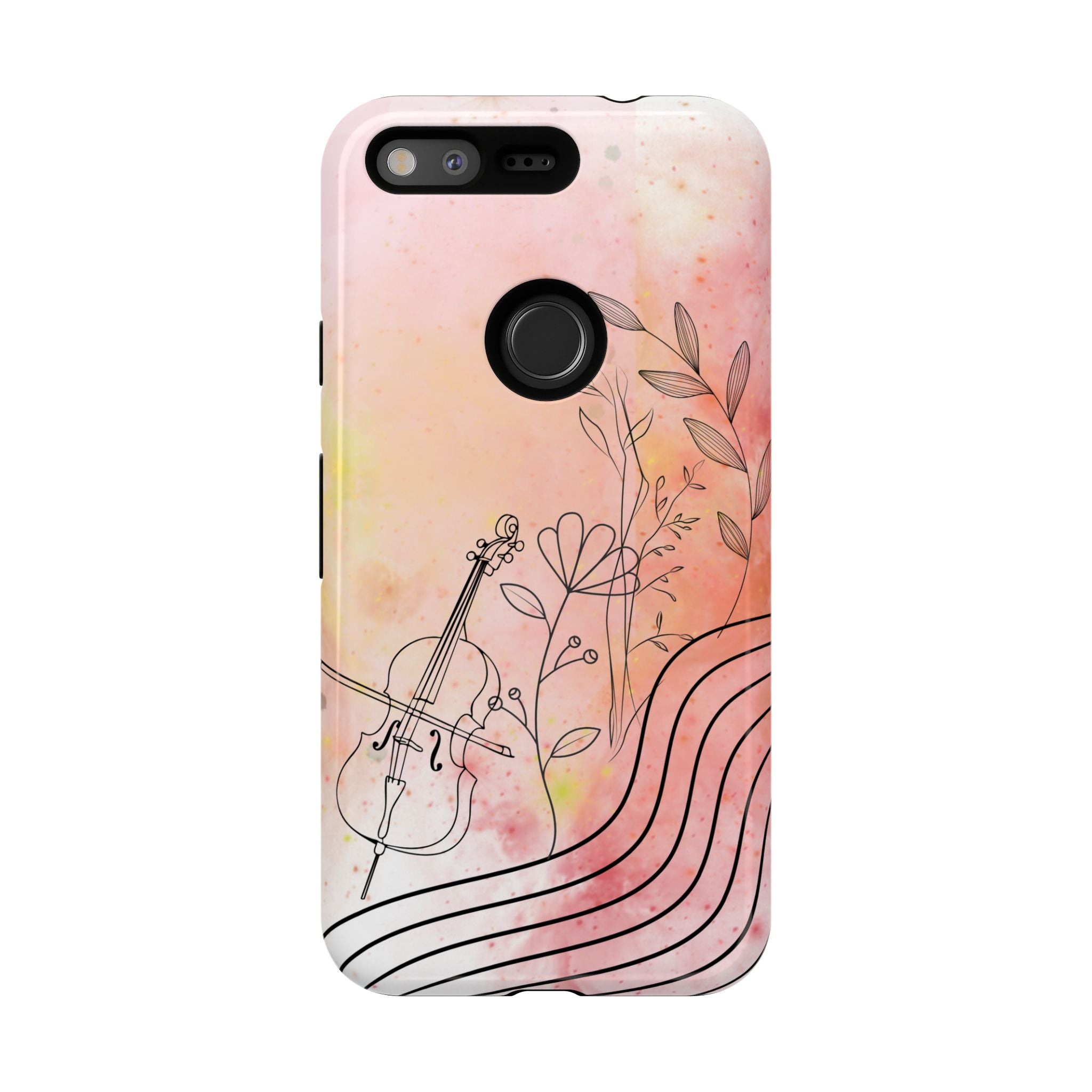 Étui Robuste Pour Violon Floral — Coque de Téléphone Musique Aquarelle