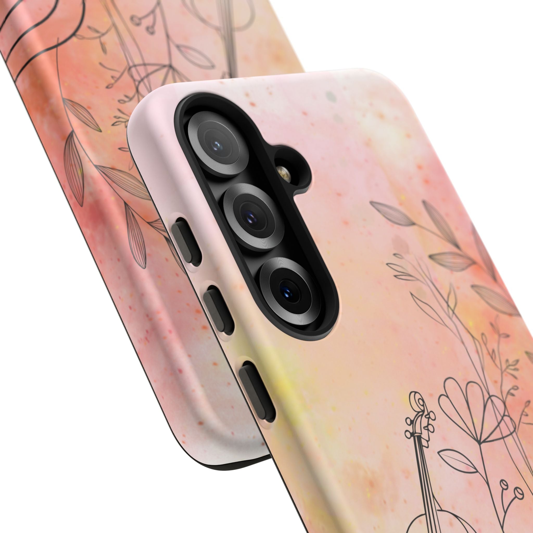 Étui Robuste Pour Violon Floral — Coque de Téléphone Musique Aquarelle