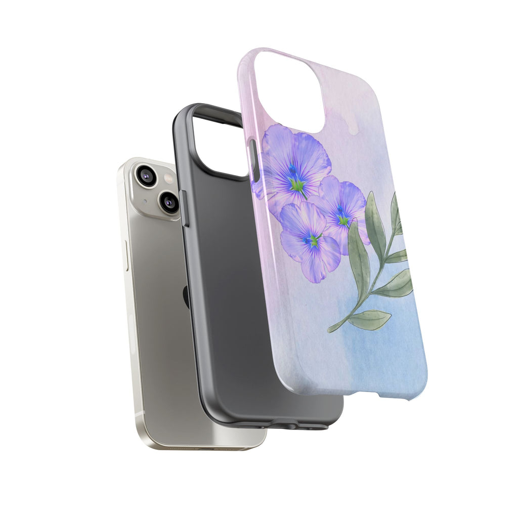 Coque de téléphone aquarelle florale – Bouquet de pétunias violets