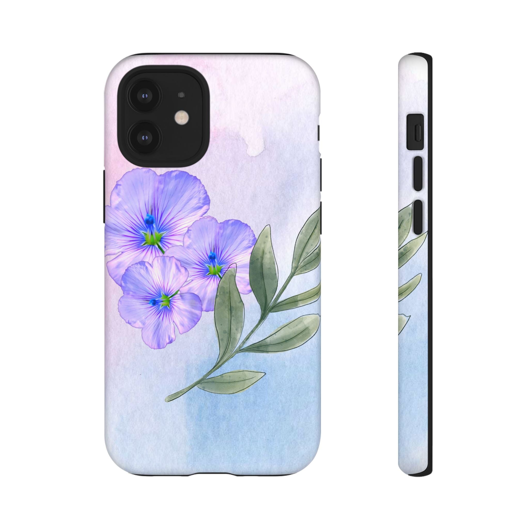 Coque de téléphone aquarelle florale – Bouquet de pétunias violets