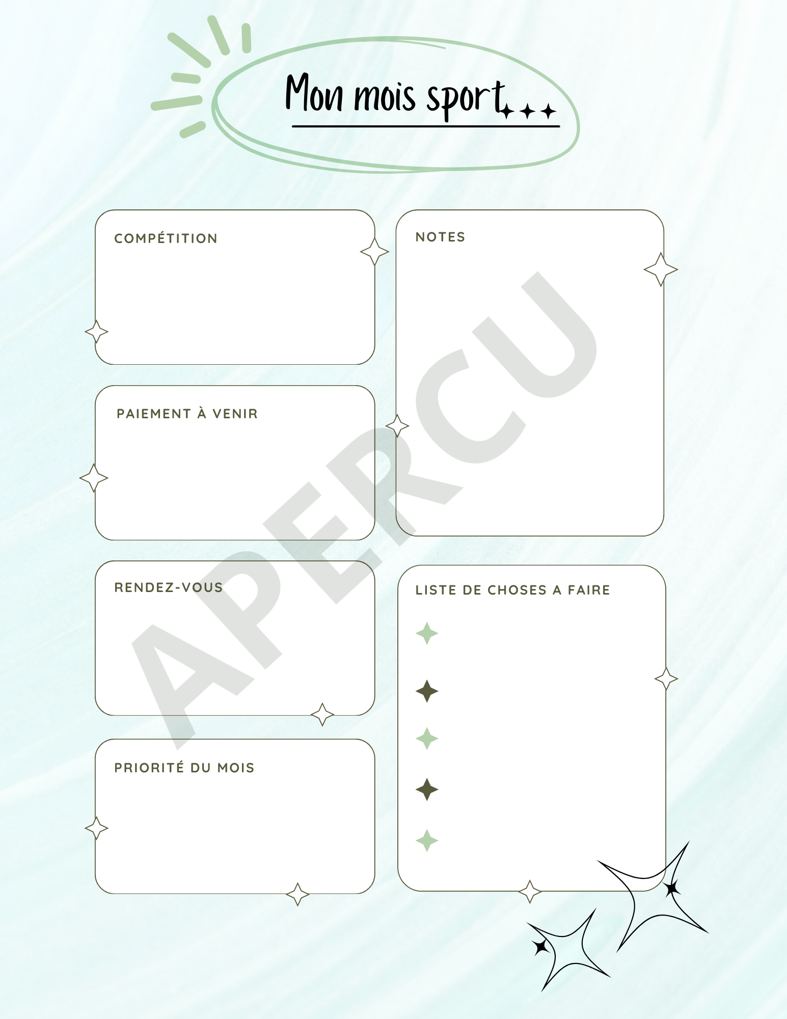 Planificateur Sportif PDF – Pour l’athlète et le parent