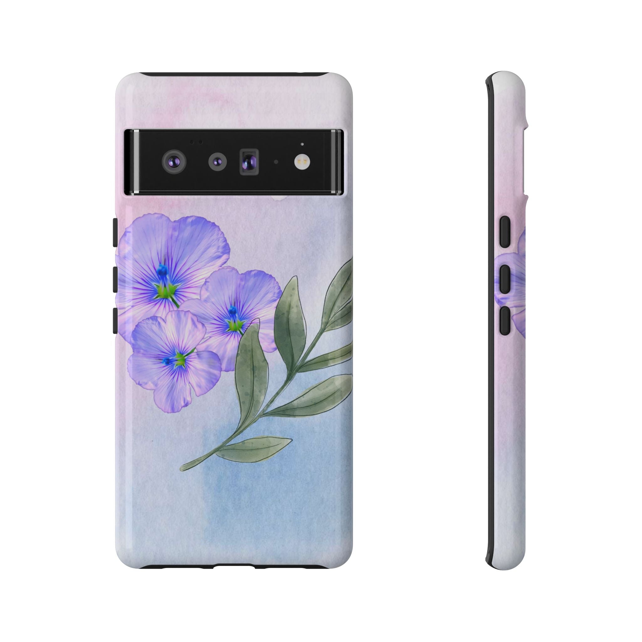 Coque de téléphone aquarelle florale – Bouquet de pétunias violets