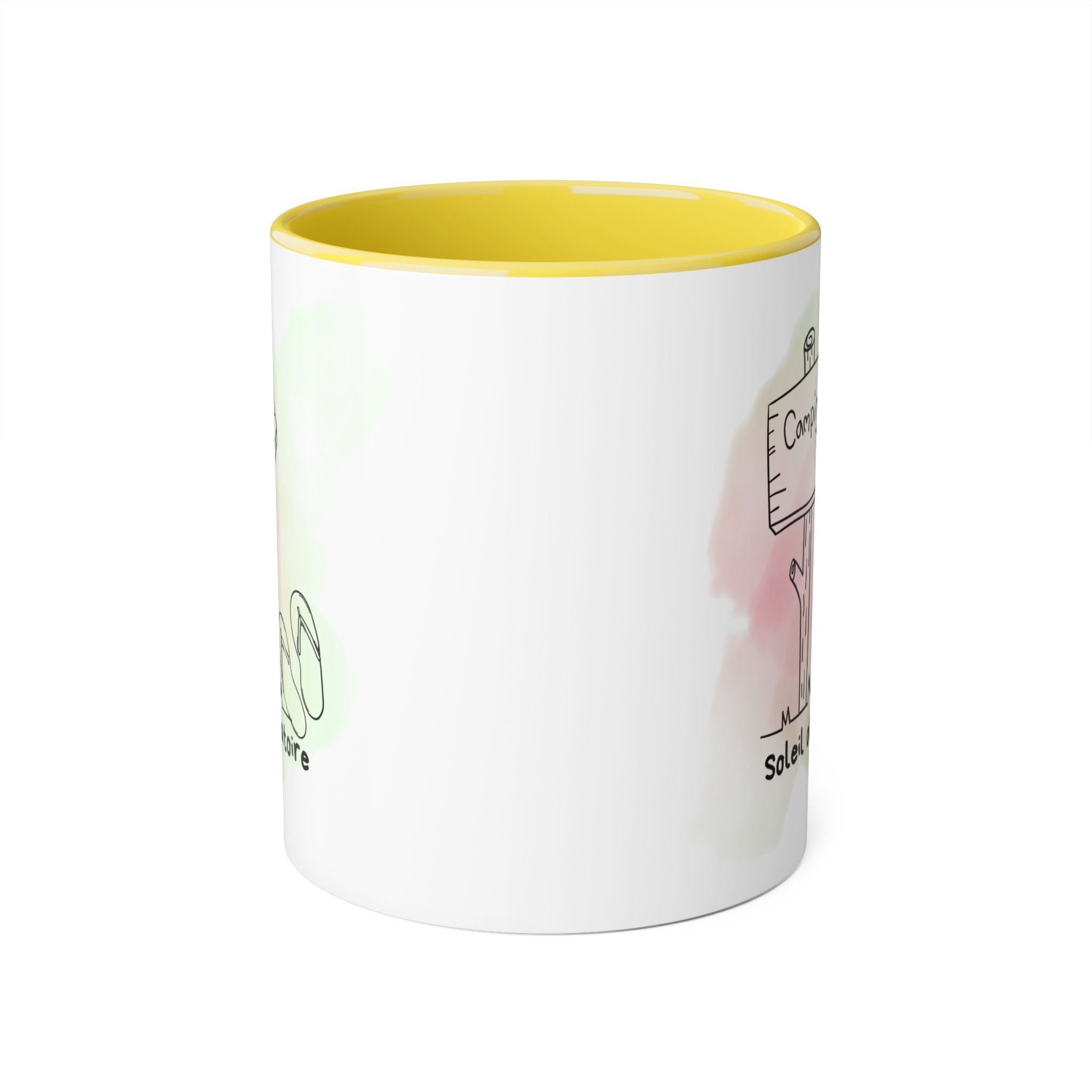 Tasse de camping — 'Camping au soleil obligatoire' Verre à aquarelle pour café