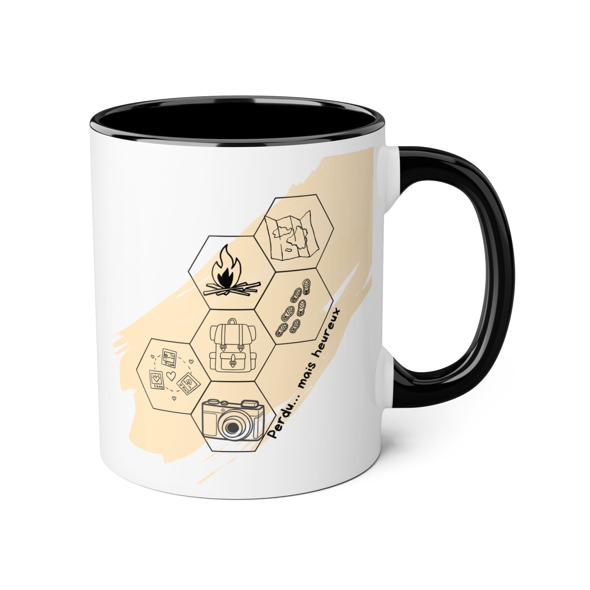 Tasse à Café — Design Aventure Minimaliste en Nid d'Abeille