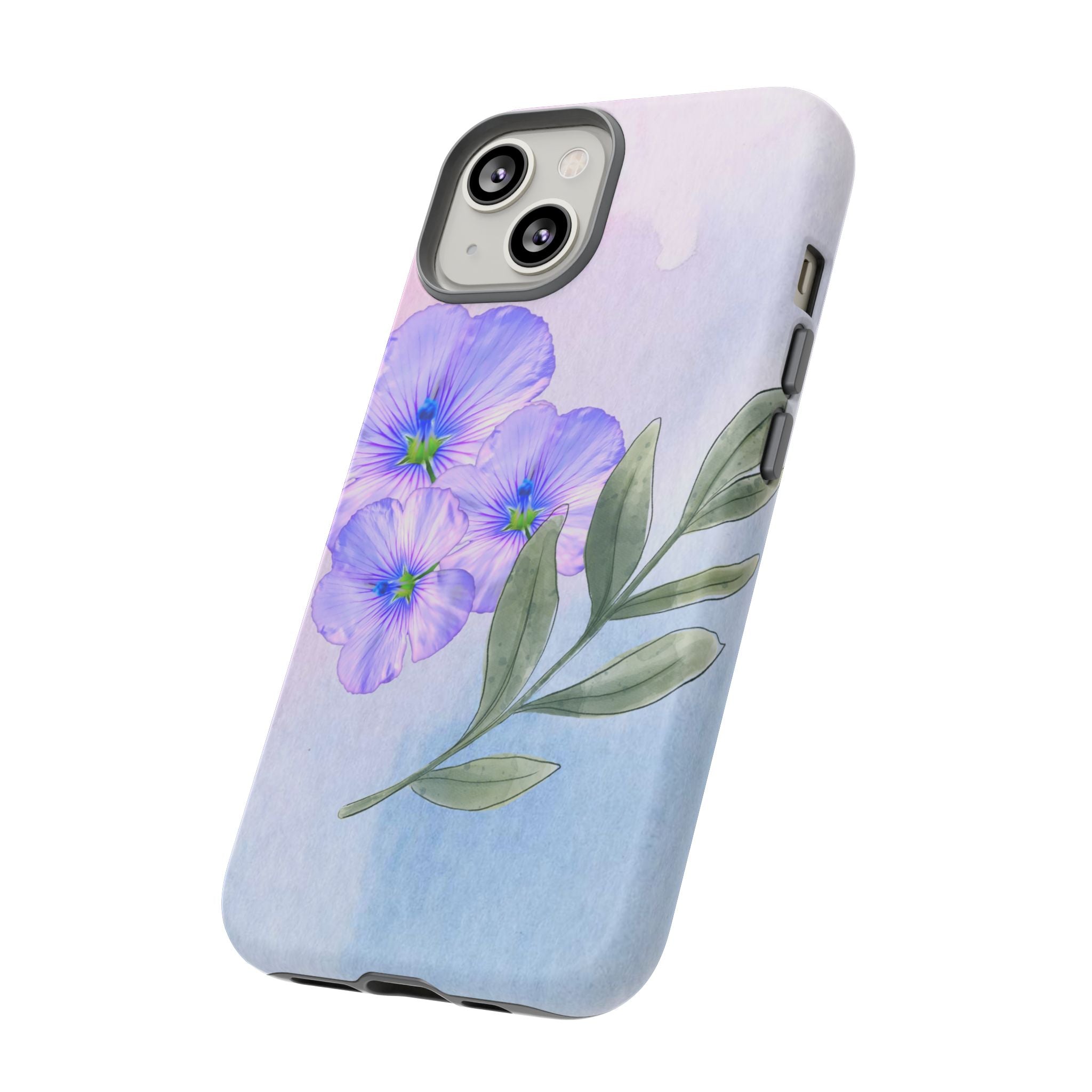 Coque de téléphone aquarelle florale – Bouquet de pétunias violets