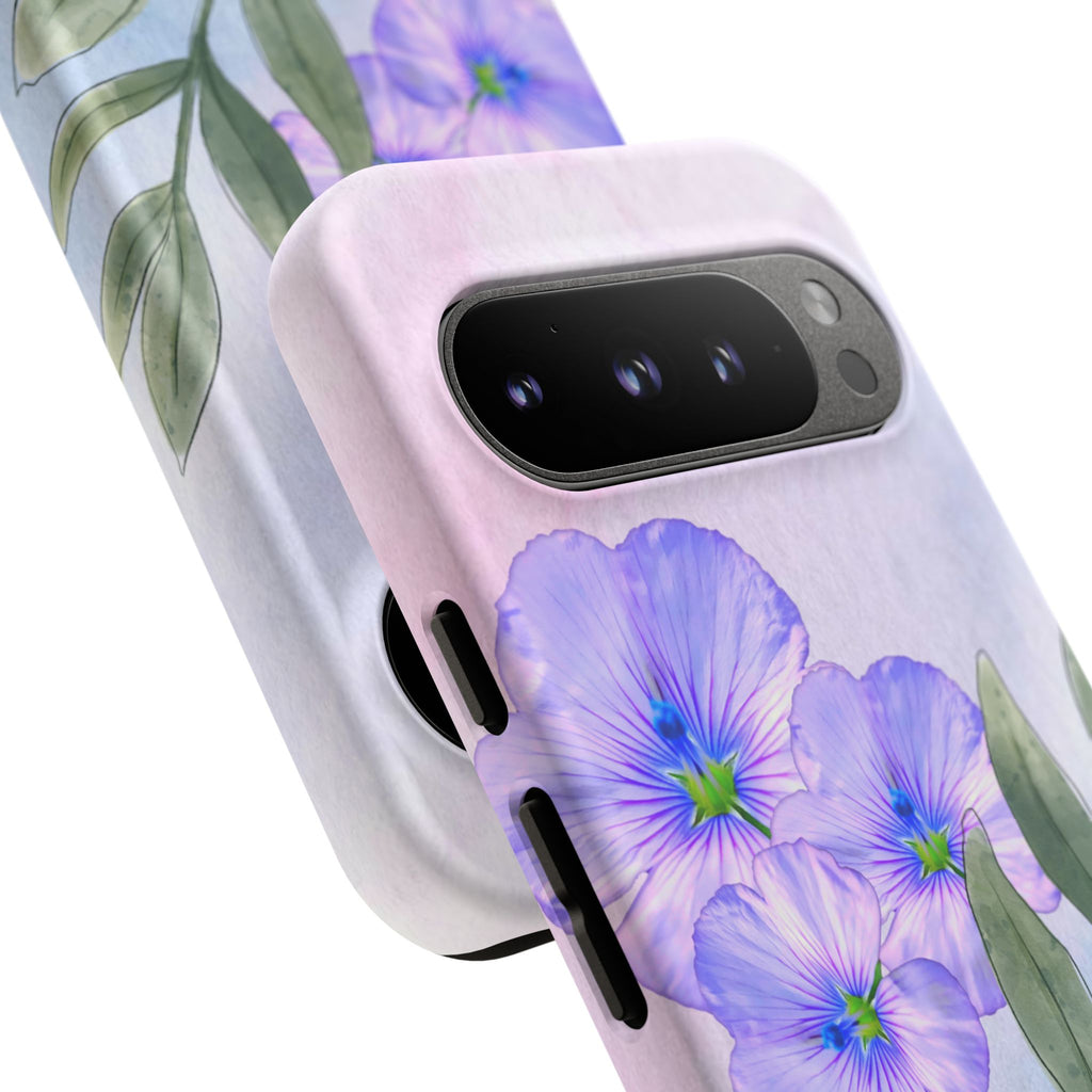 Coque de téléphone aquarelle florale – Bouquet de pétunias violets