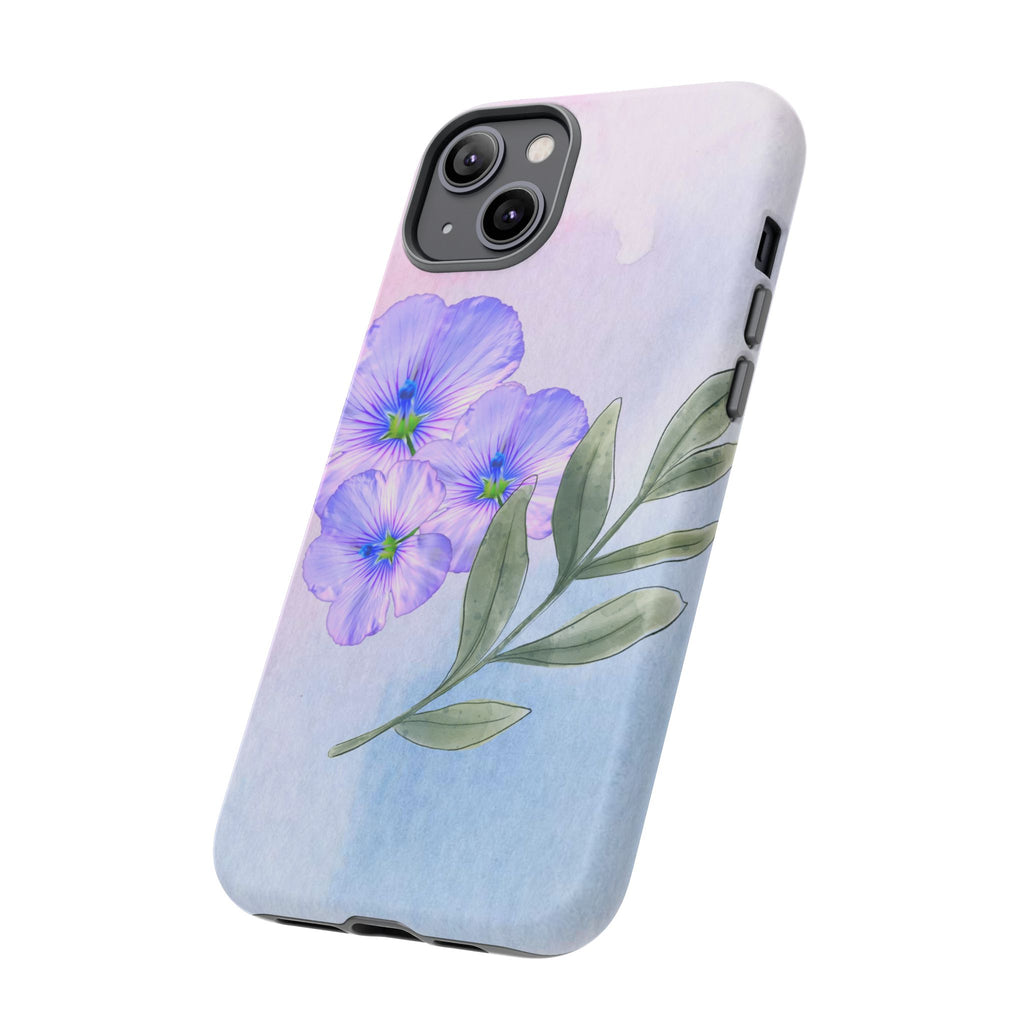 Coque de téléphone aquarelle florale – Bouquet de pétunias violets