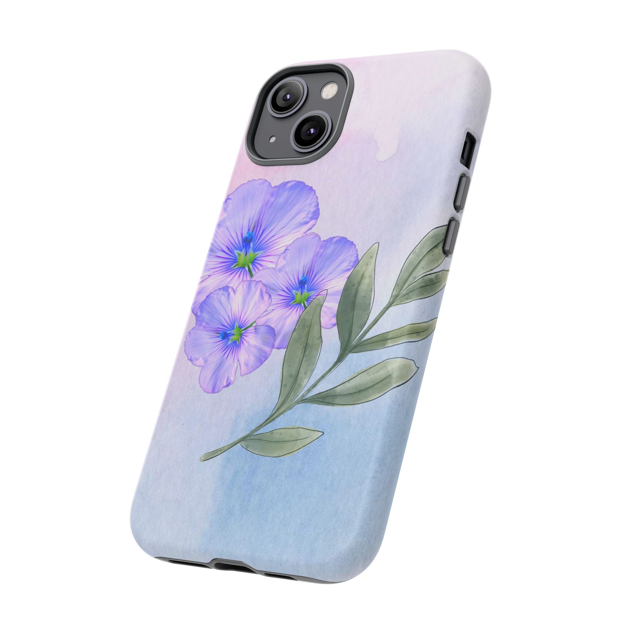 Coque de téléphone aquarelle florale – Bouquet de pétunias violets