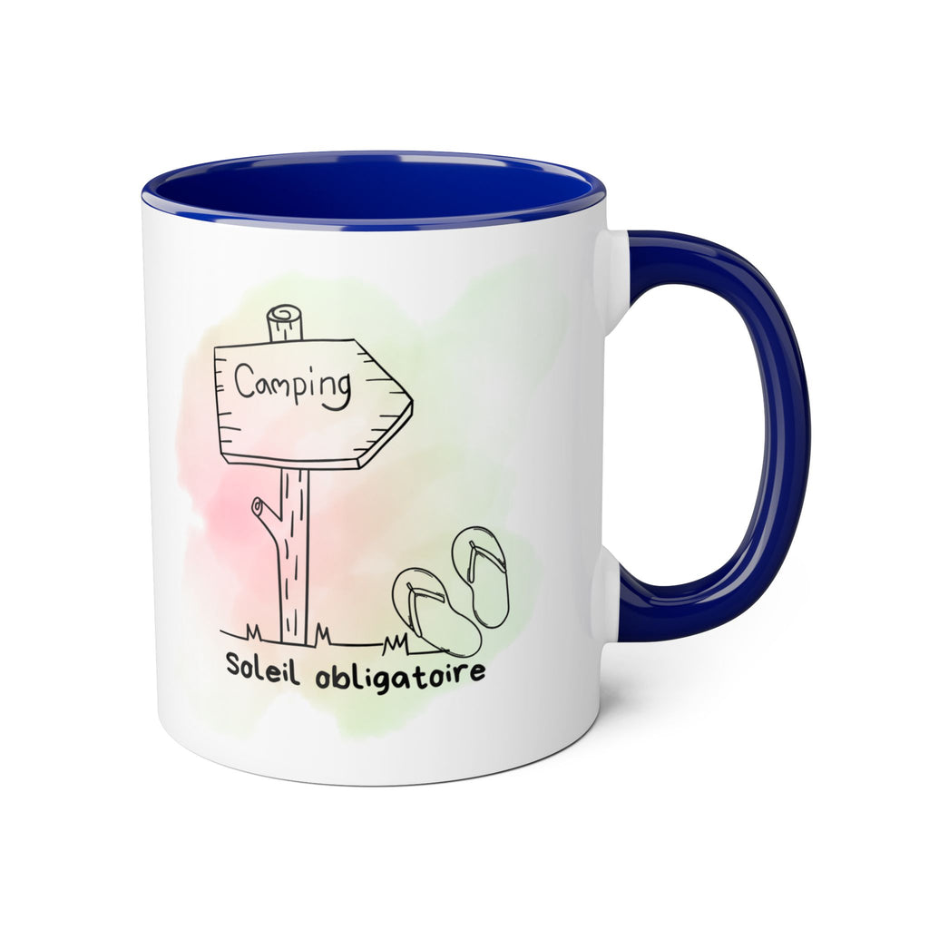 Tasse de camping — 'Camping au soleil obligatoire' Verre à aquarelle pour café