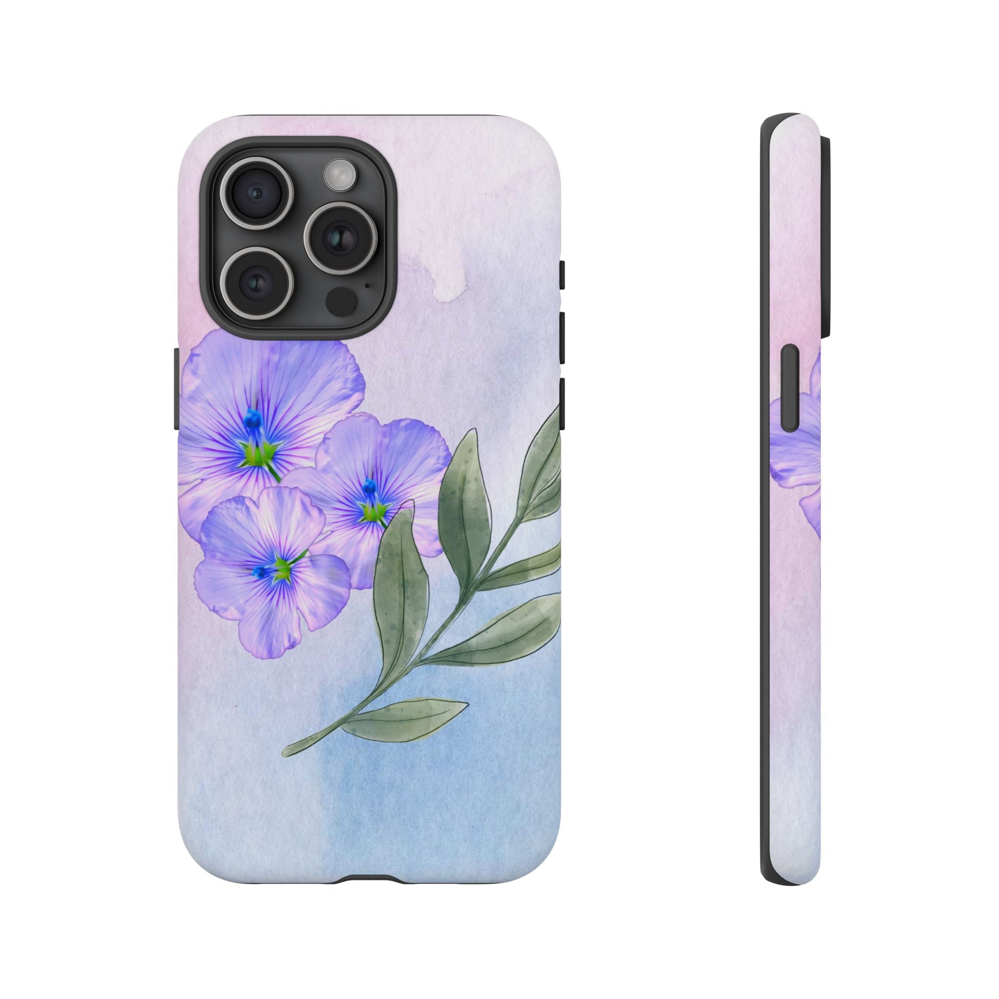 Coque de téléphone aquarelle florale – Bouquet de pétunias violets